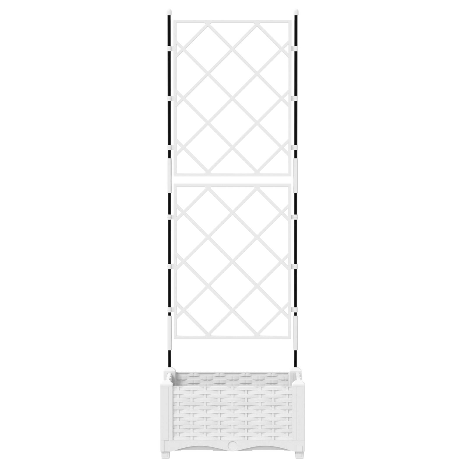 vidaXL Pflanzkasten mit Rankgitter Weiß 40x40x125,5 cm