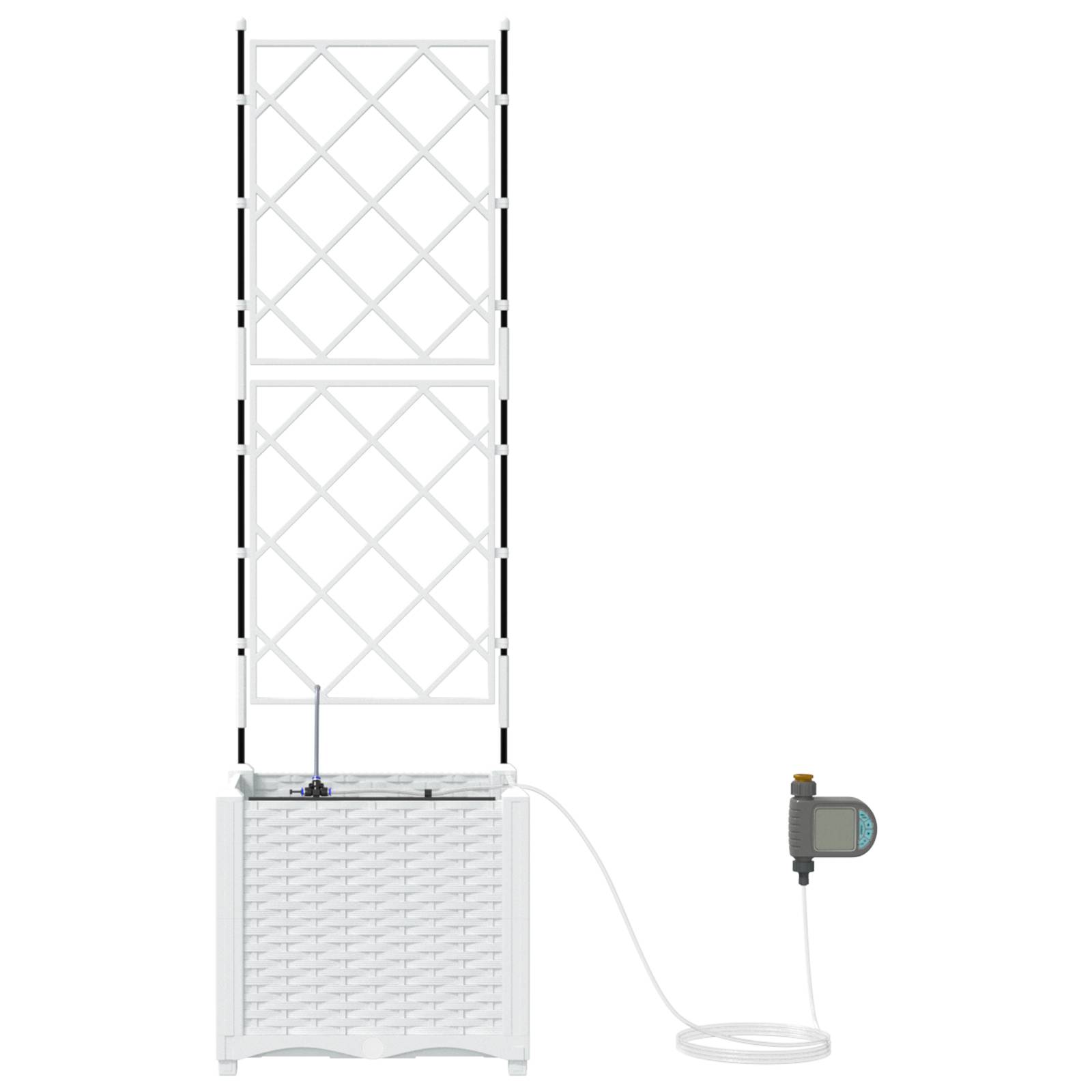 vidaXL Pflanzkästen mit Bewässerungssystem Weiß