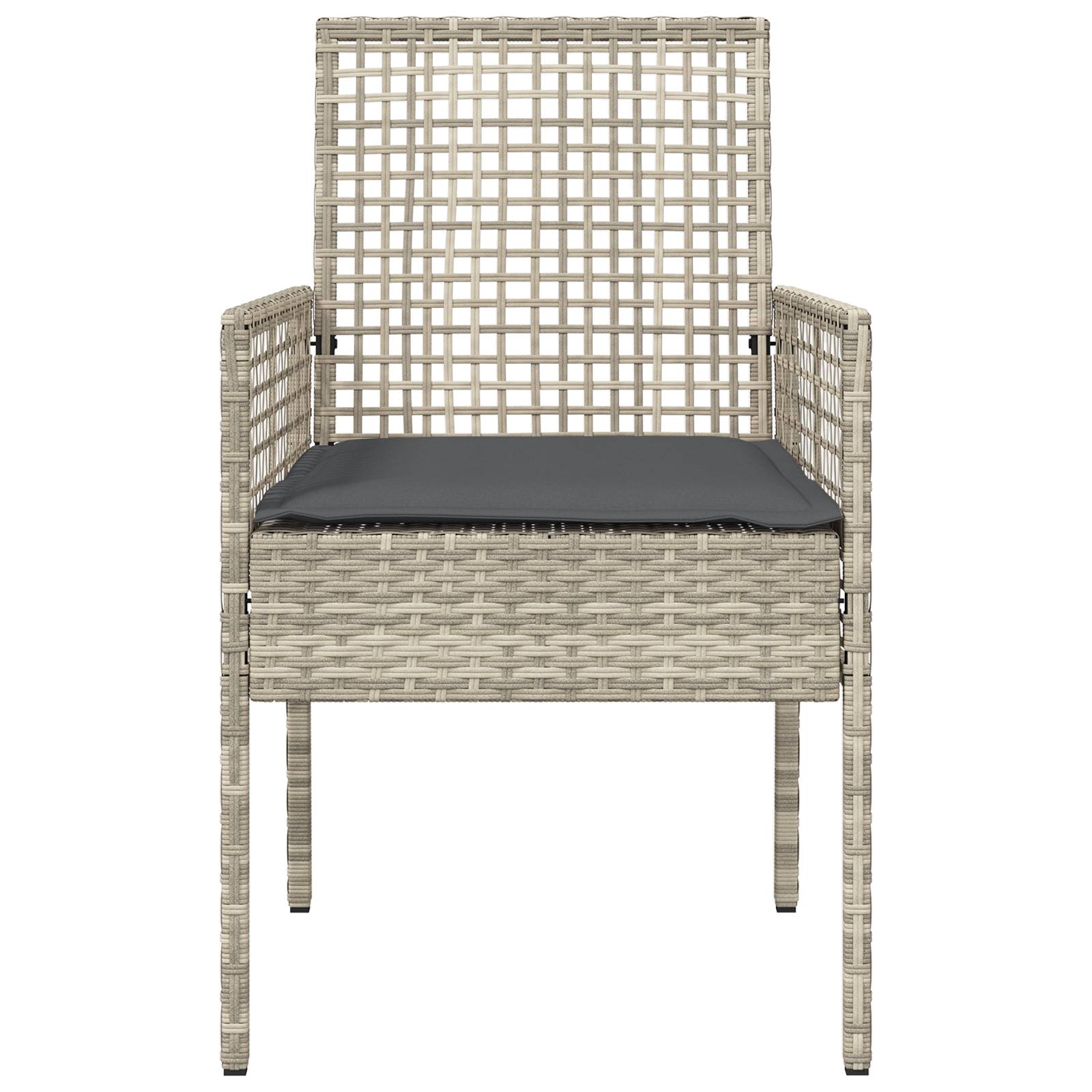 vidaXL Gartenstühle 2 Stk. mit Kissen Hellgrau Poly Rattan