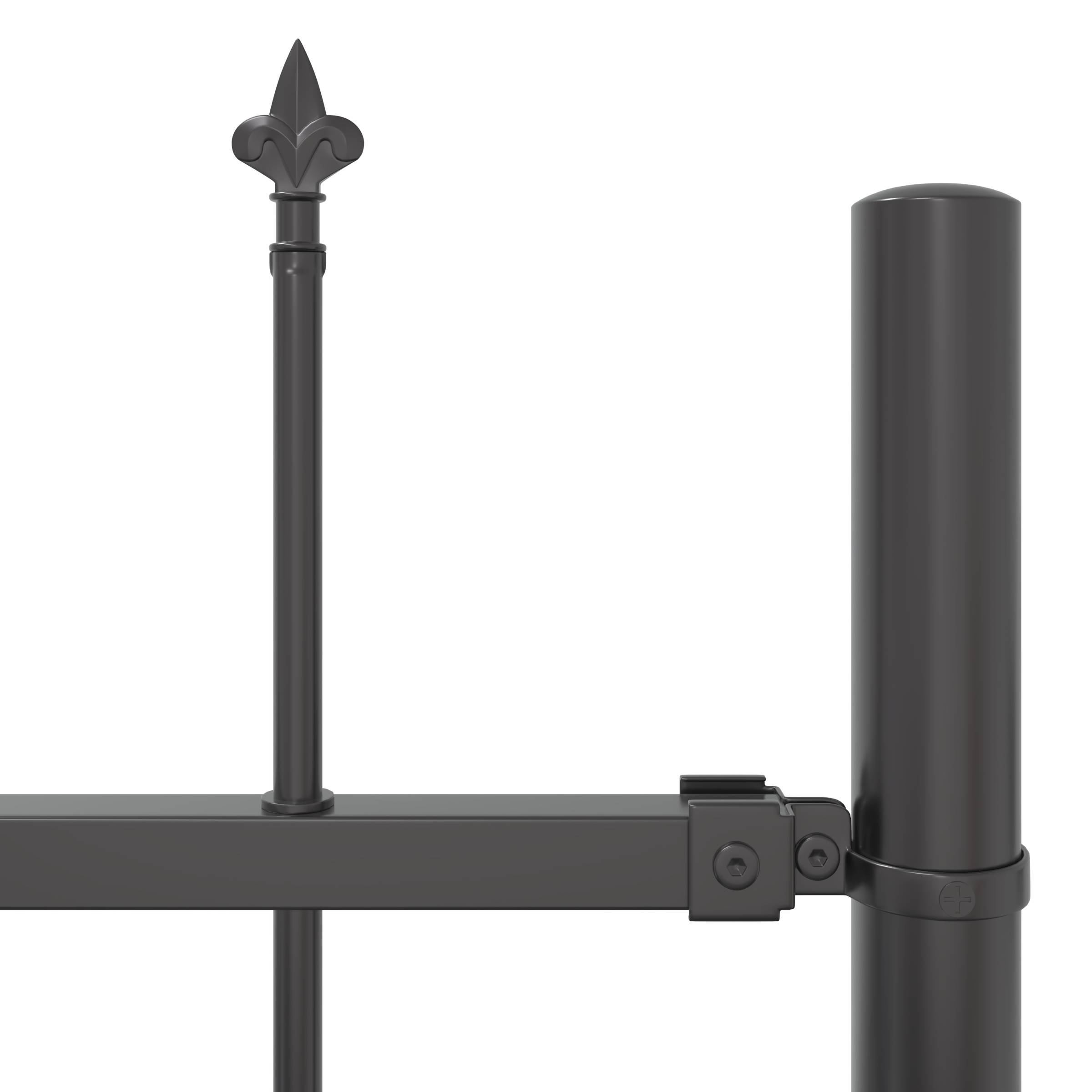 vidaXL Gartenzaun mit Speerspitzen Grau 1,7x0,6 m Stahl