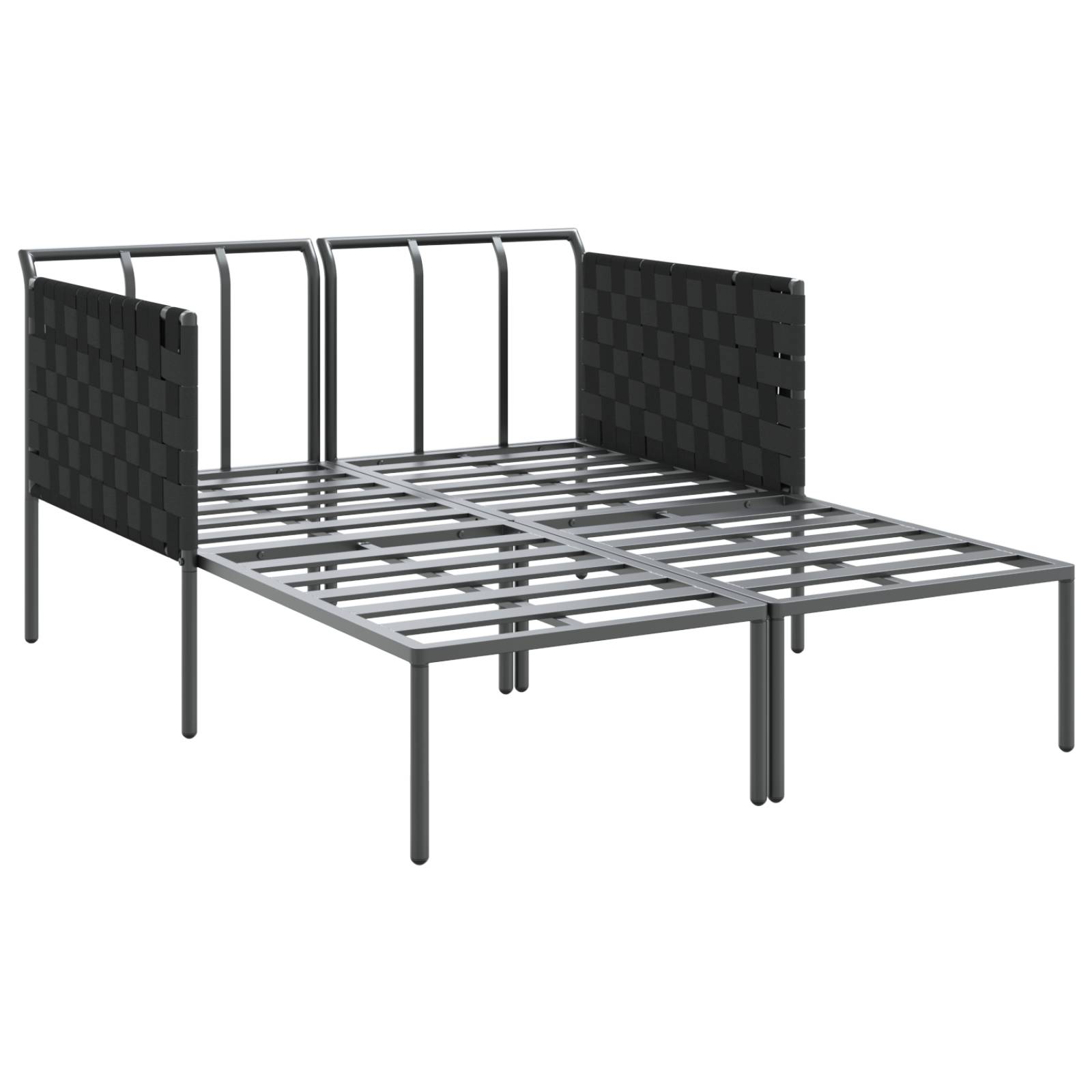 vidaXL Doppel-Sonnenliege mit Kissen Anthrazit 115x153x69,5 cm Stahl