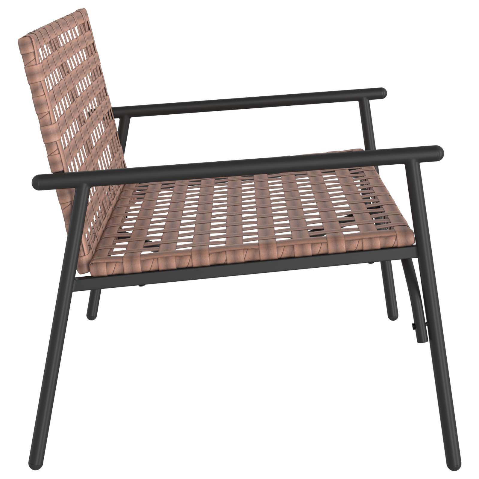 vidaXL Gartenbank Schwarz 113x79x75 cm Poly Rattan