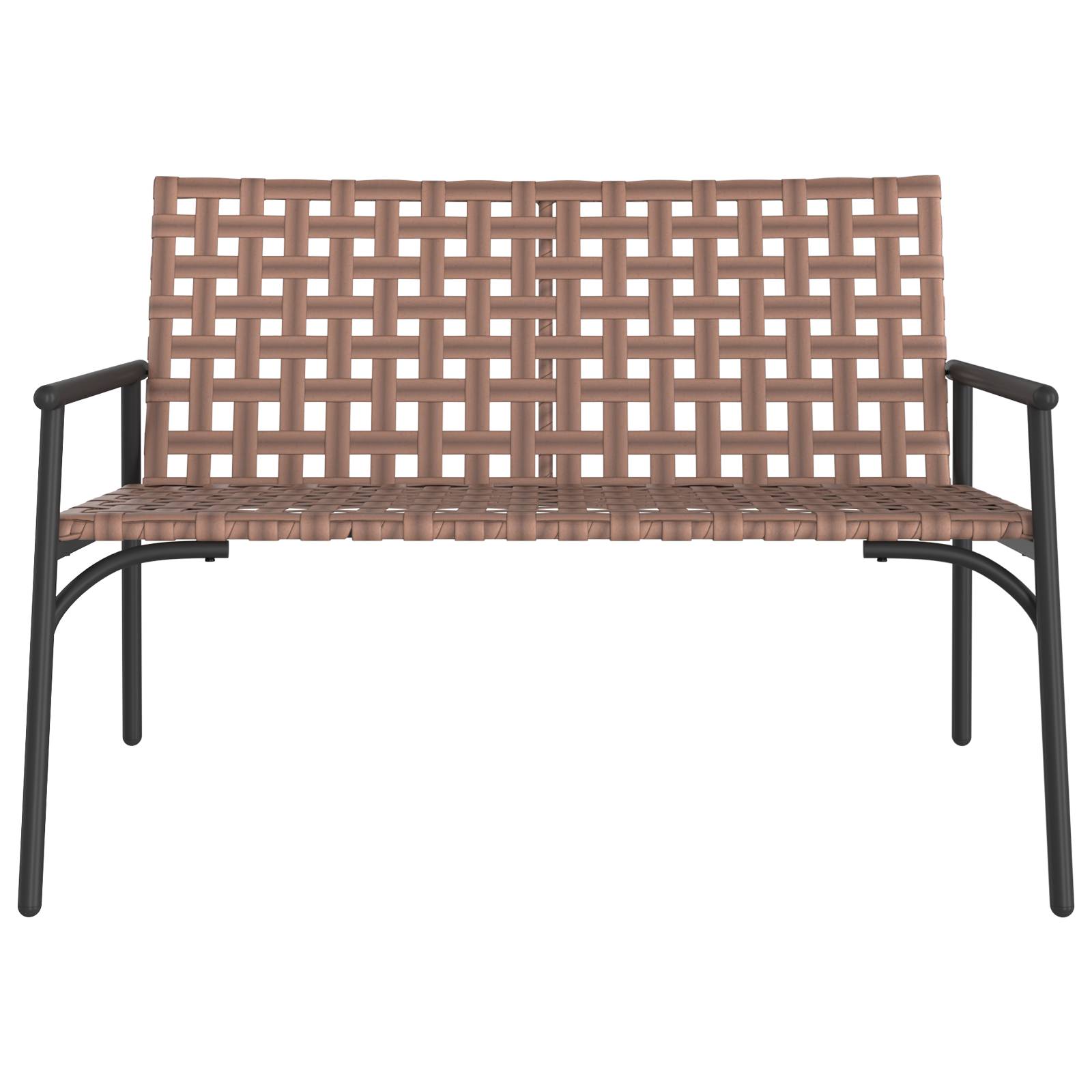 vidaXL Gartenbank Schwarz 113x79x75 cm Poly Rattan
