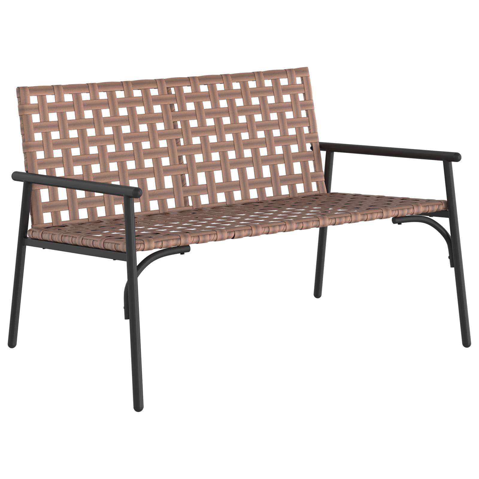 vidaXL Gartenbank Schwarz 113x79x75 cm Poly Rattan