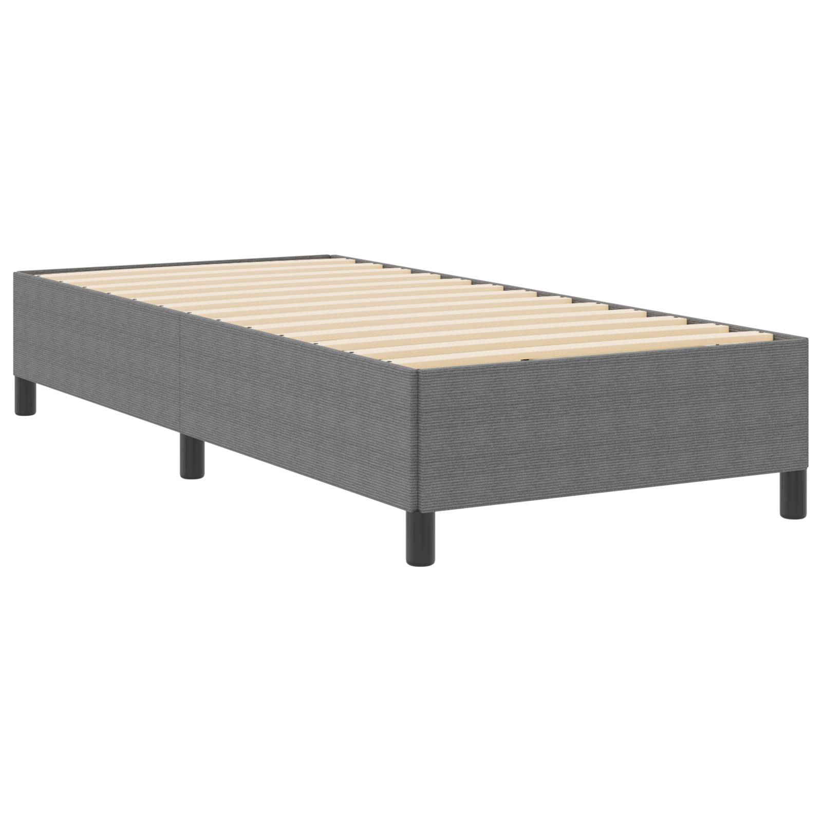 vidaXL Bettgestell Hellgrau 90x190 cm Cordstoff