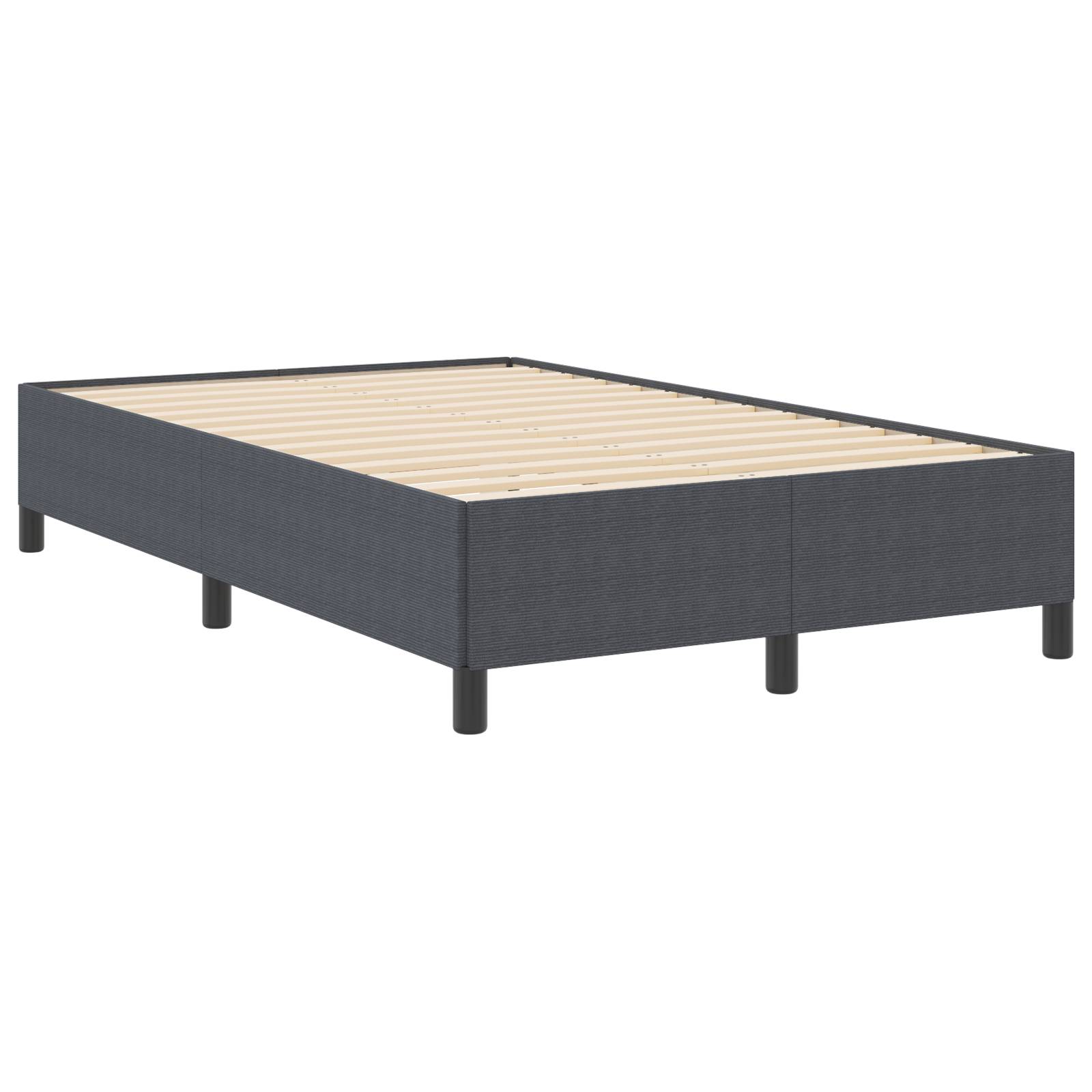 vidaXL Bettgestell Dunkelgrau 120x200 cm Cordstoff