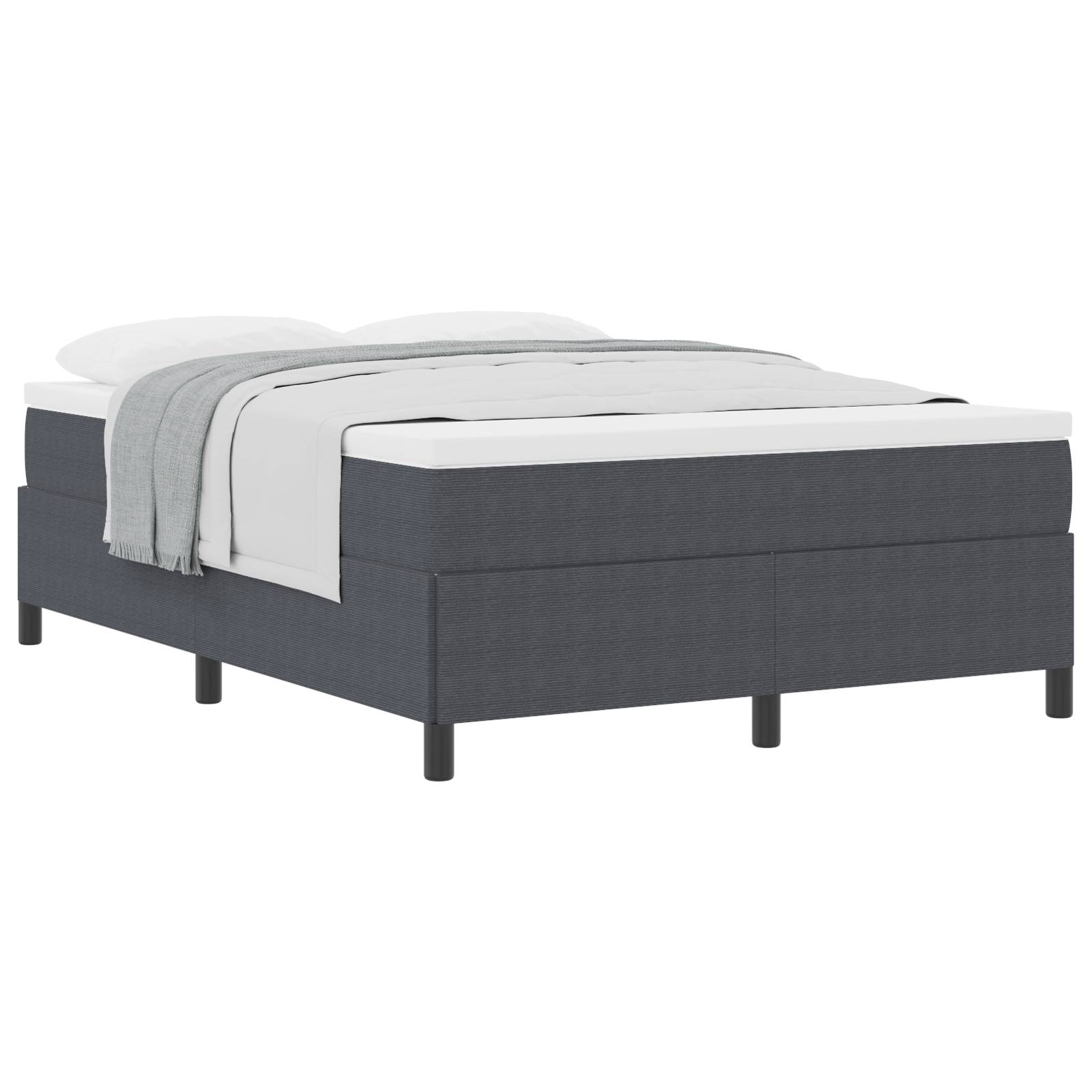 vidaXL Bettgestell Dunkelgrau 140x200 cm Cordstoff