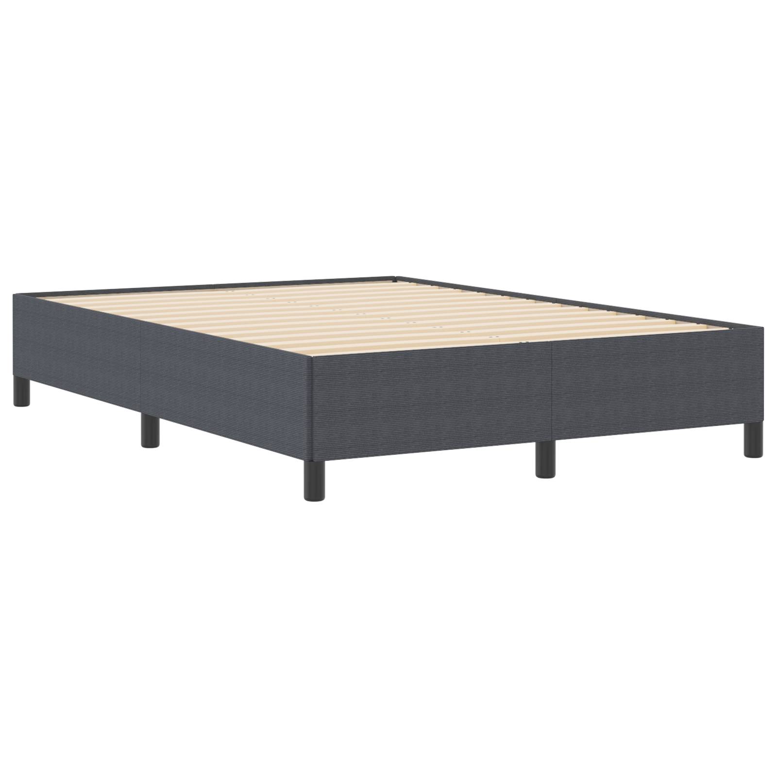 vidaXL Bettgestell Dunkelgrau 140x200 cm Cordstoff