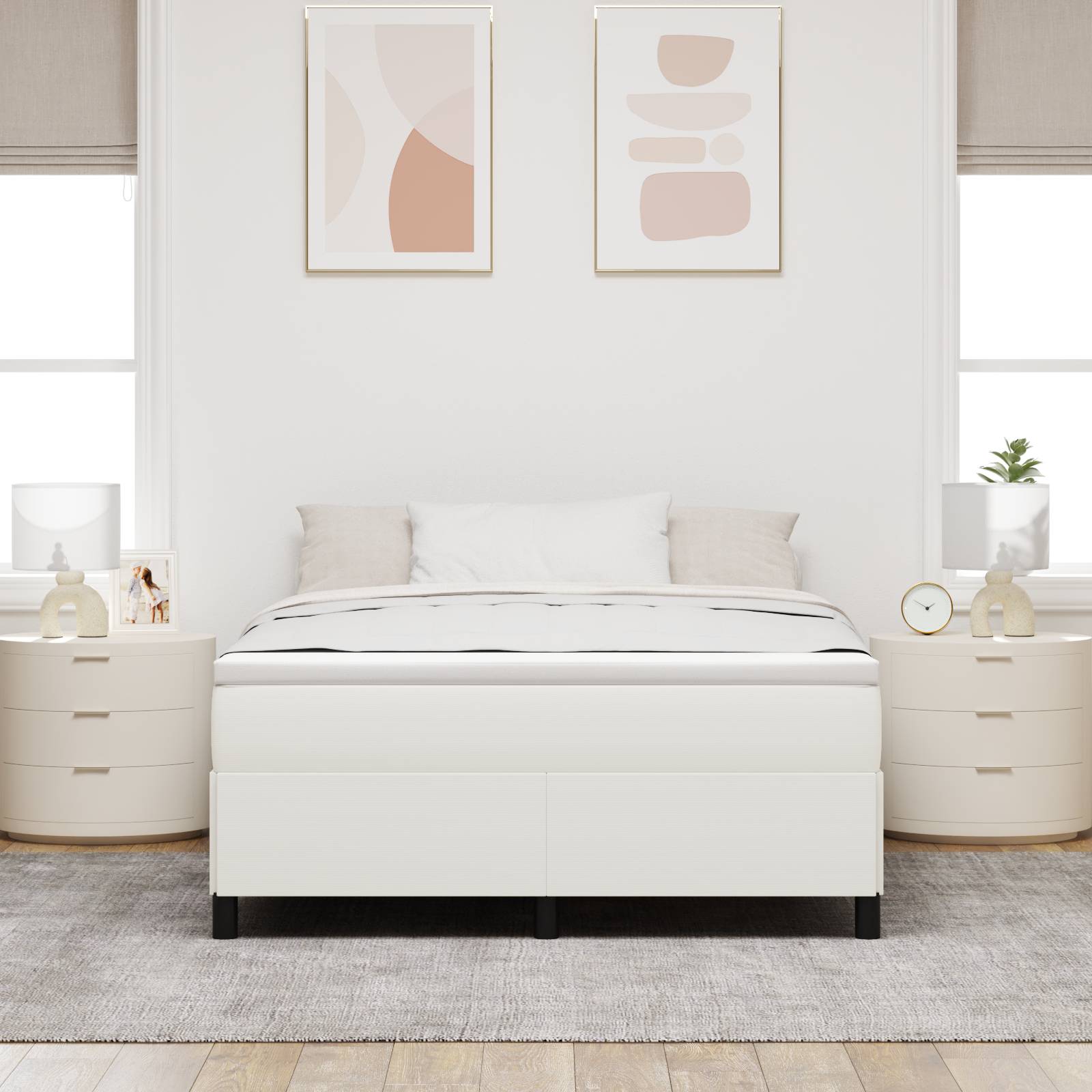 vidaXL Bettgestell Creme 140x190 cm Cordstoff