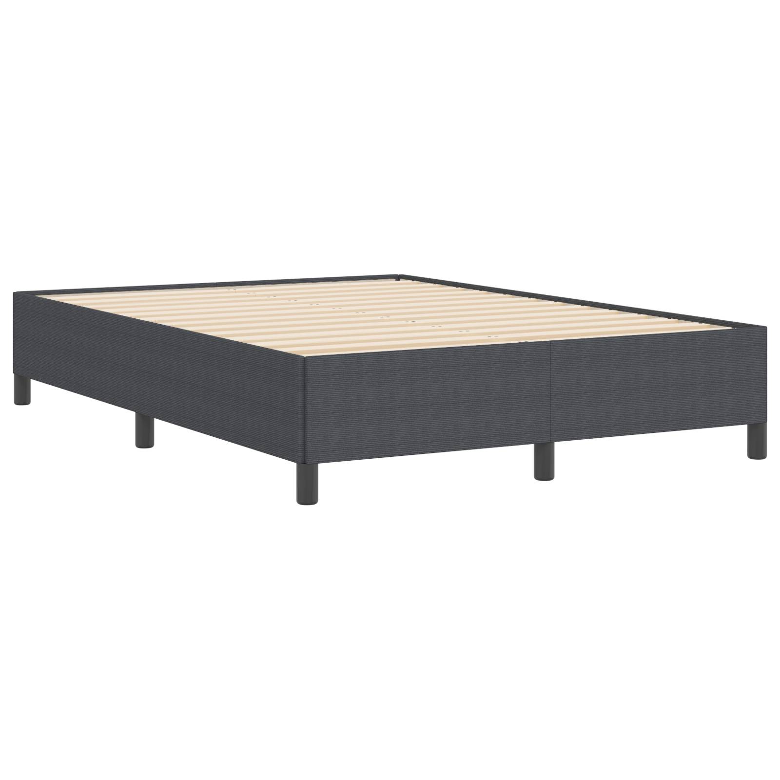 vidaXL Bettgestell Dunkelgrau 140x200 cm Cordstoff