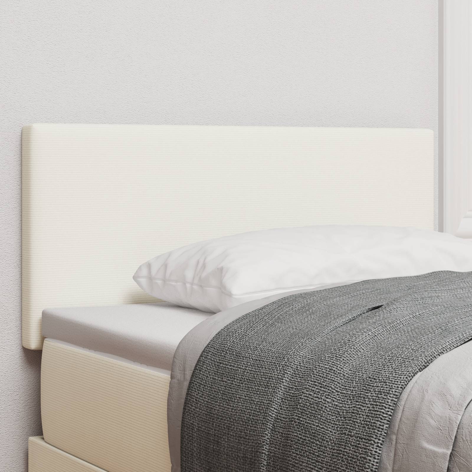 vidaXL LED Kopfteil Einfarbig Creme 100 cm Cordstoff