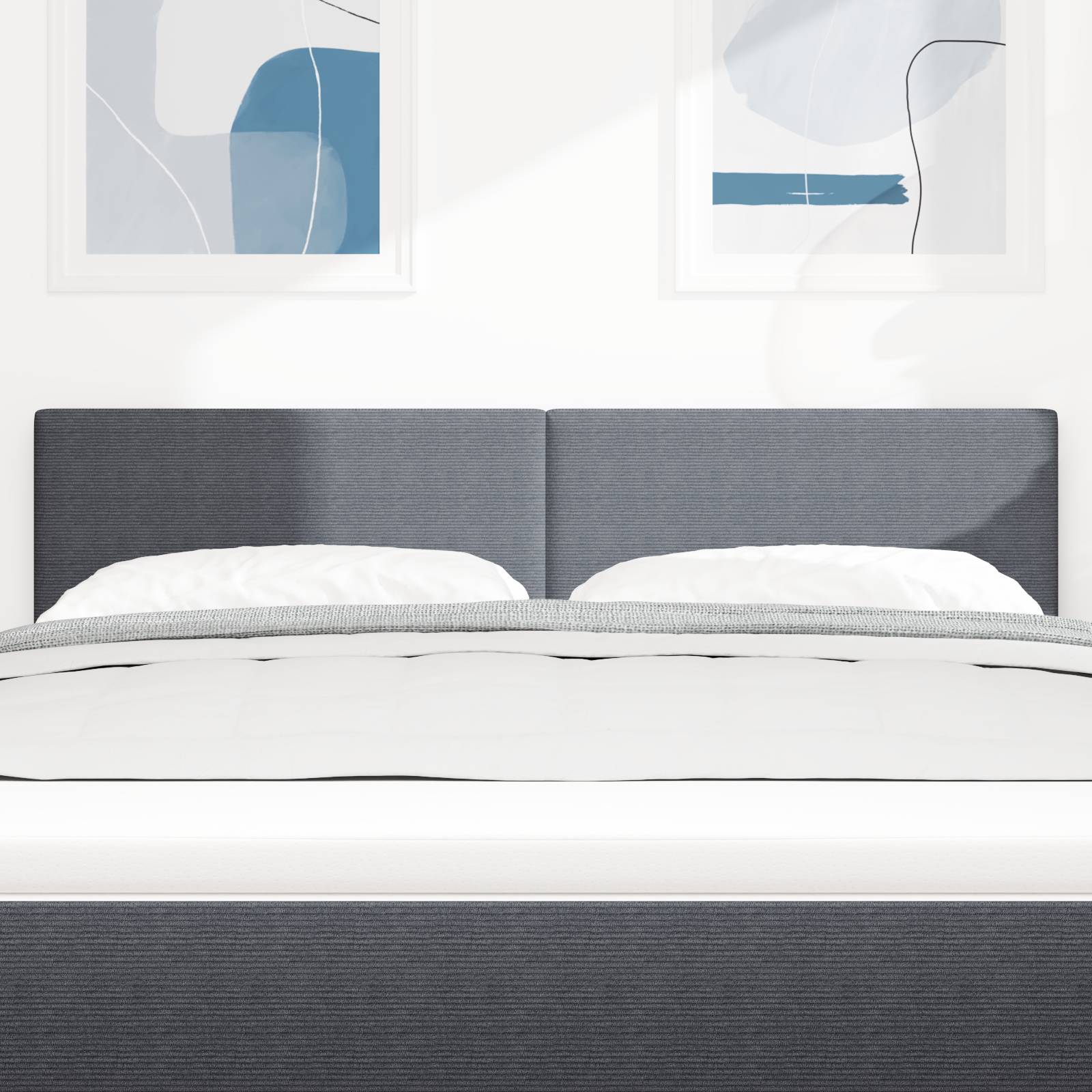 vidaXL Kopfteil Einfarbig Dunkelgrau 140 cm Cordstoff
