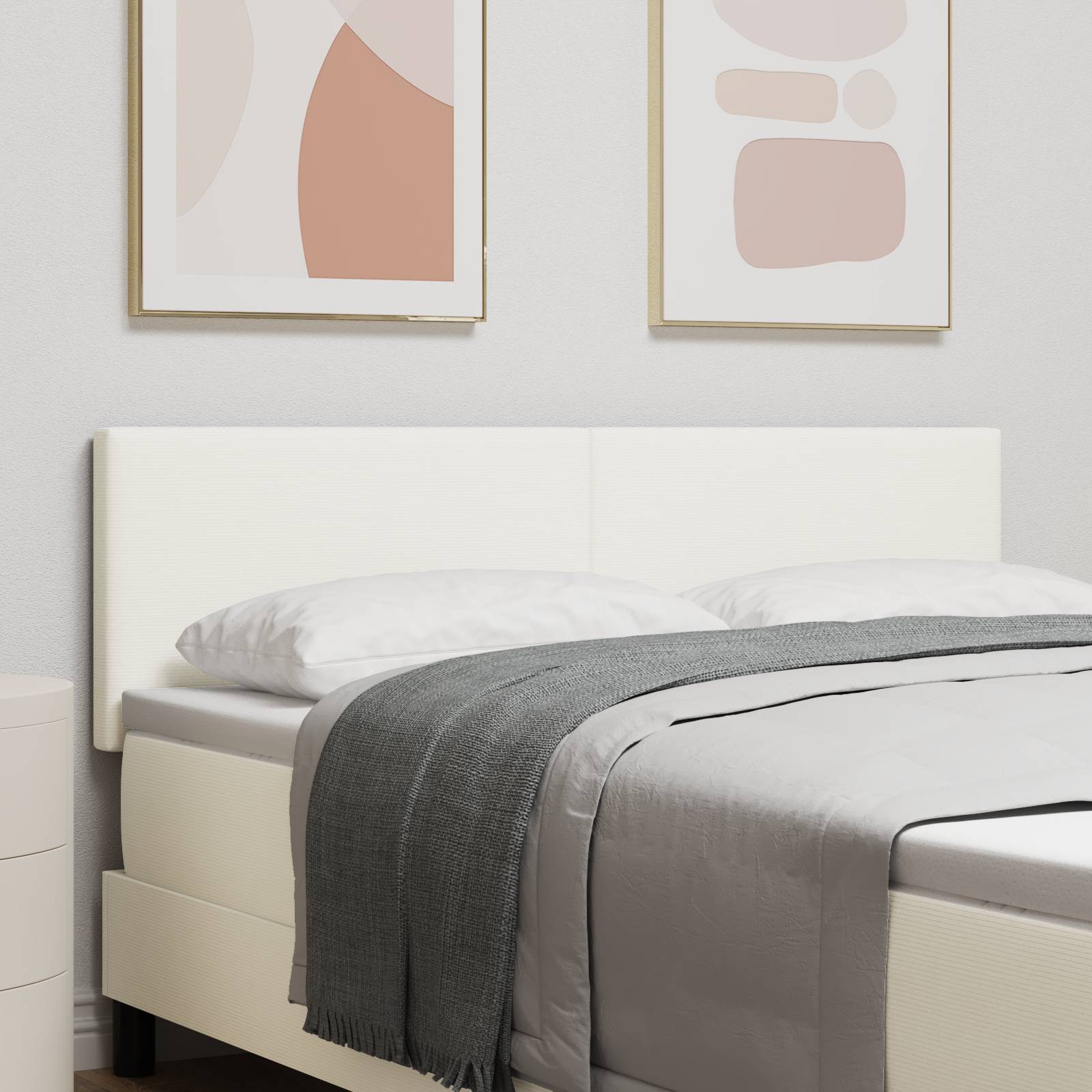 vidaXL Kopfteil Einfarbig Creme 140 cm Cordstoff