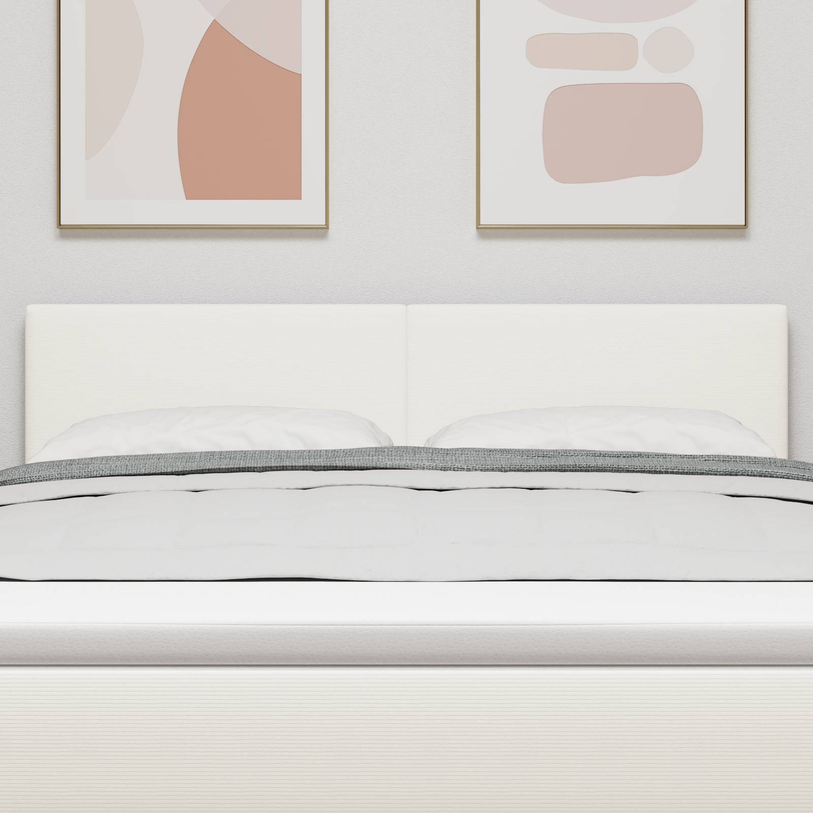 vidaXL Kopfteil Einfarbig Creme 140 cm Cordstoff