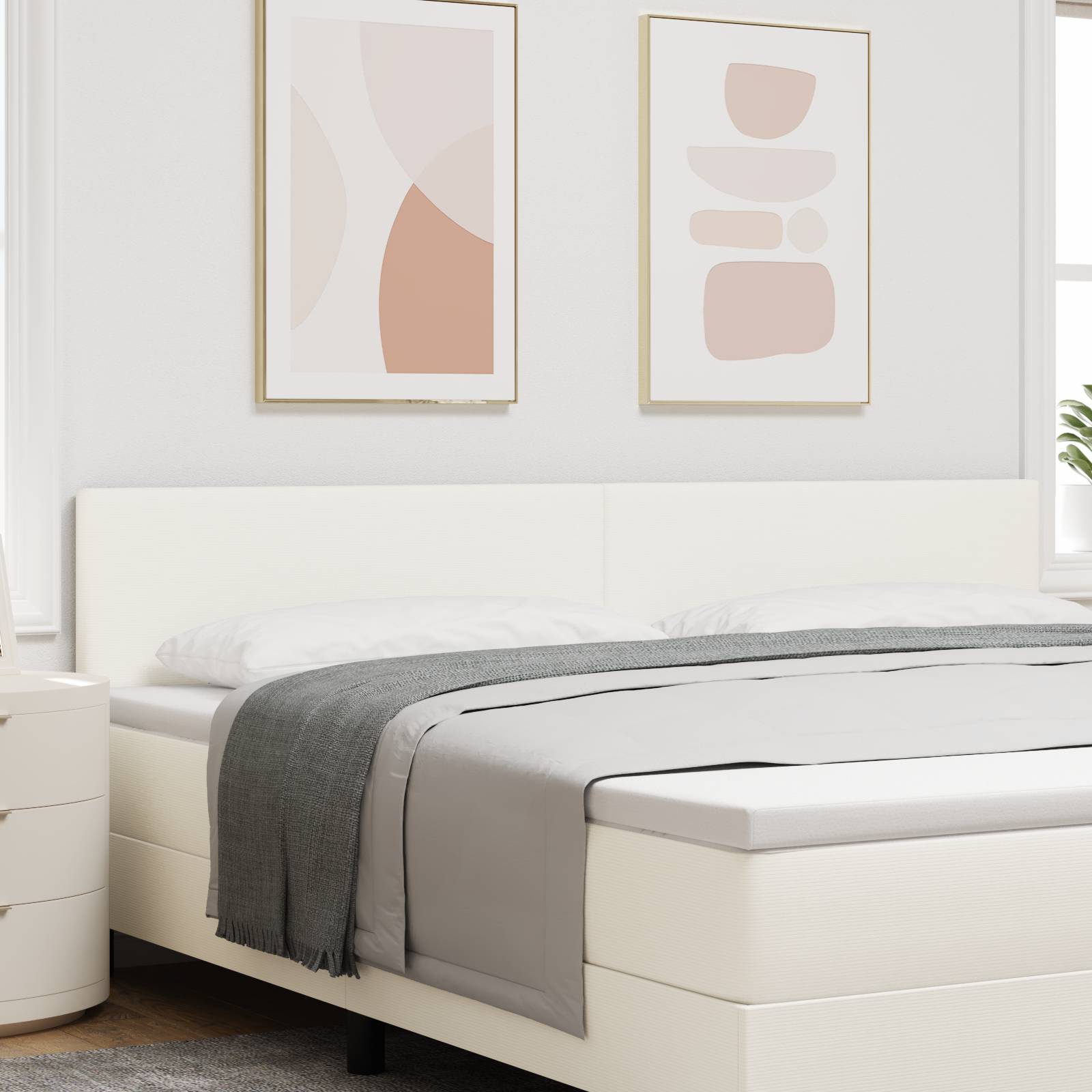 vidaXL Kopfteil Einfarbig Creme 200 cm Cordstoff