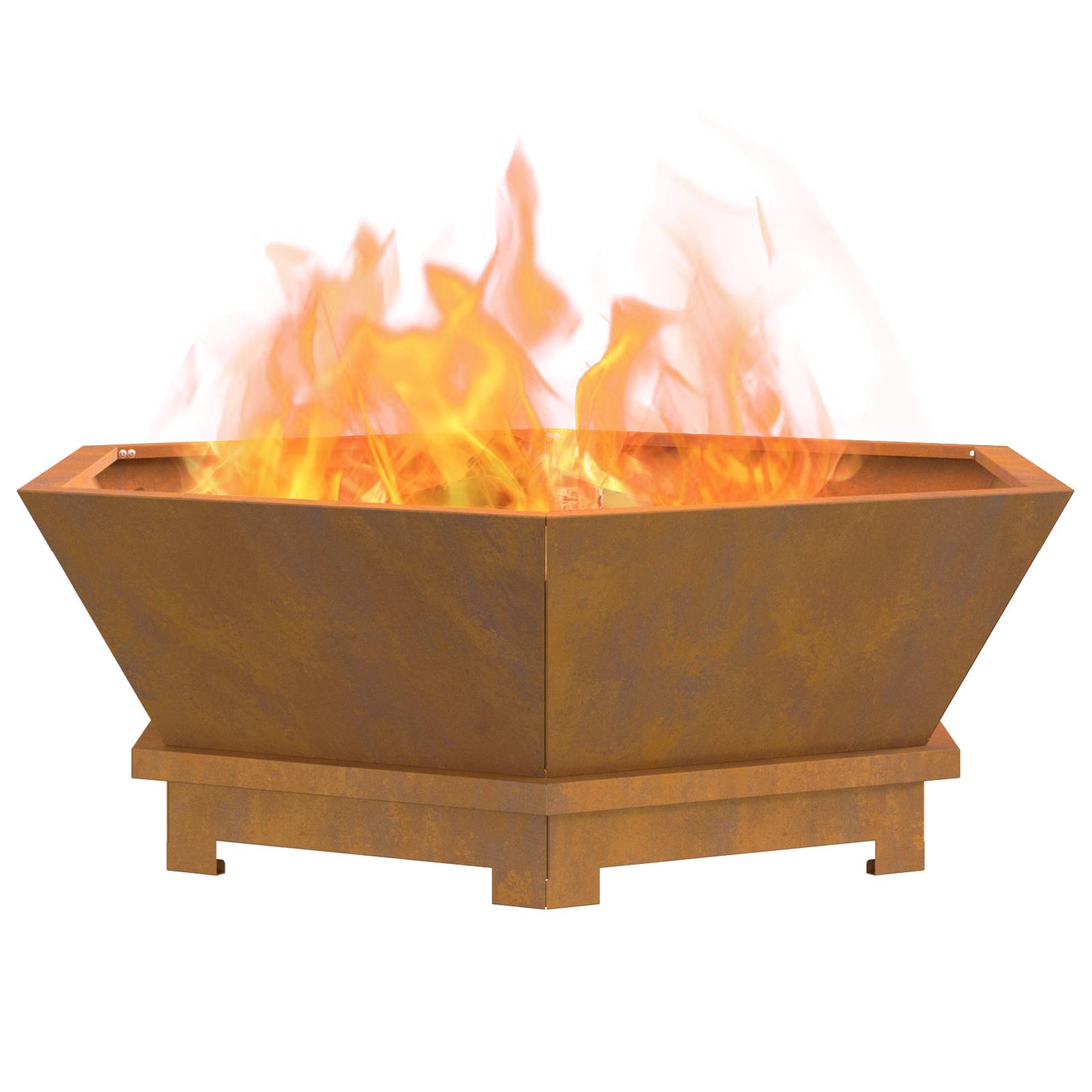 vidaXL Feuerstelle Sechseckig 75x75x28 cm Cortenstahl