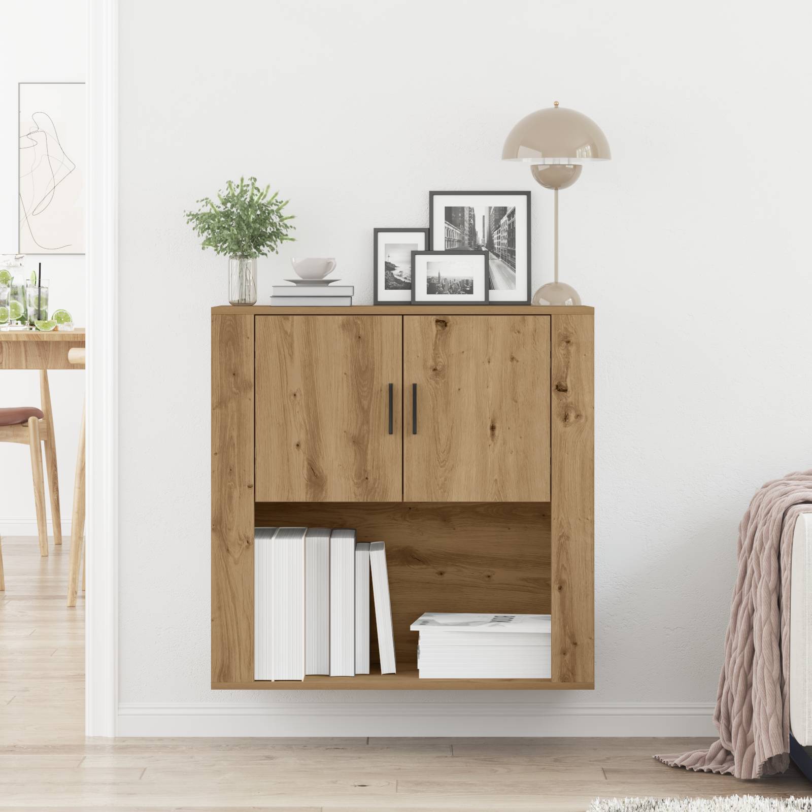 vidaXL Wandschrank Artisan Eiche 80x33x80 cm Holzwerkstoff