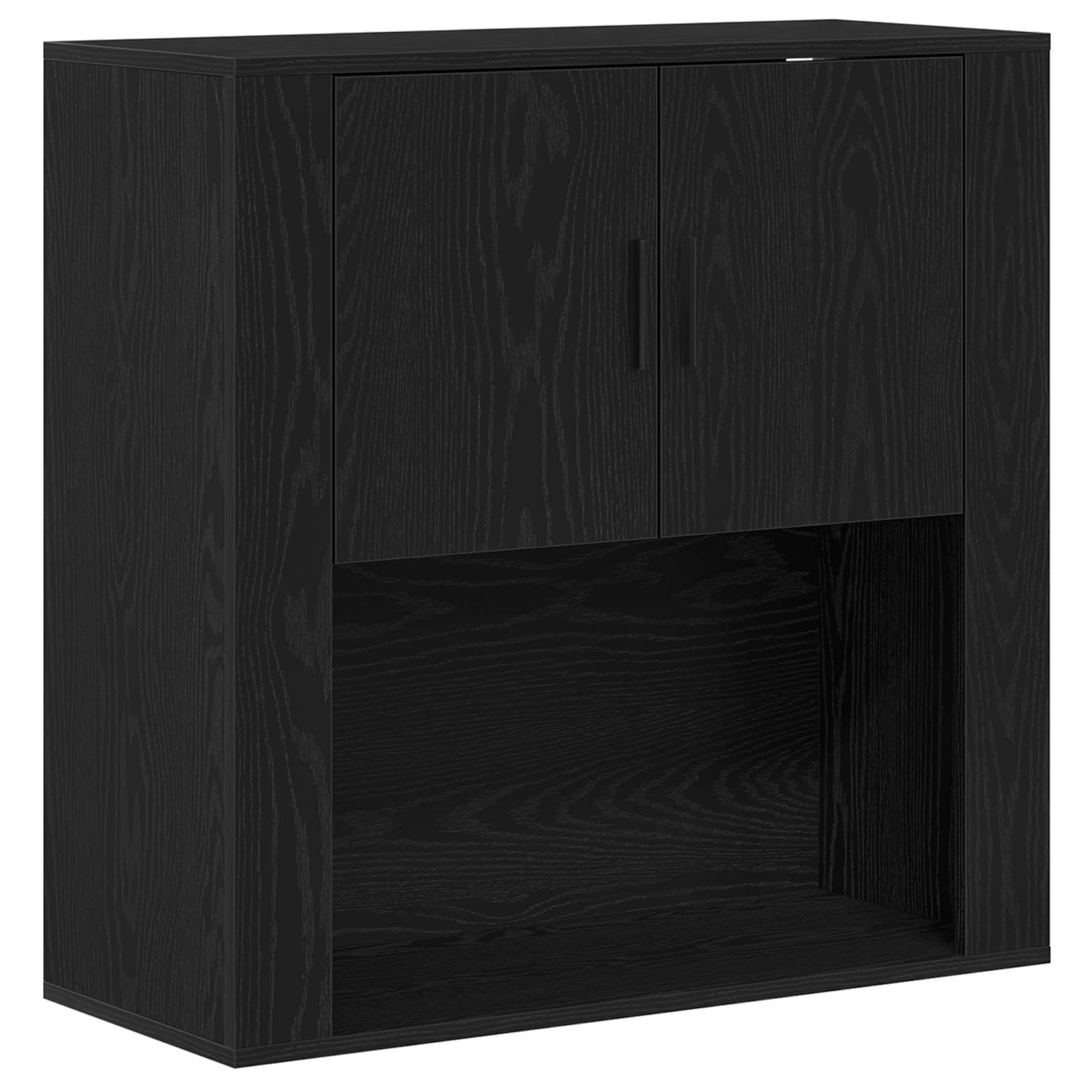 vidaXL Highboard Schwarze Eiche 80x33x150 cm Holzwerkstoff
