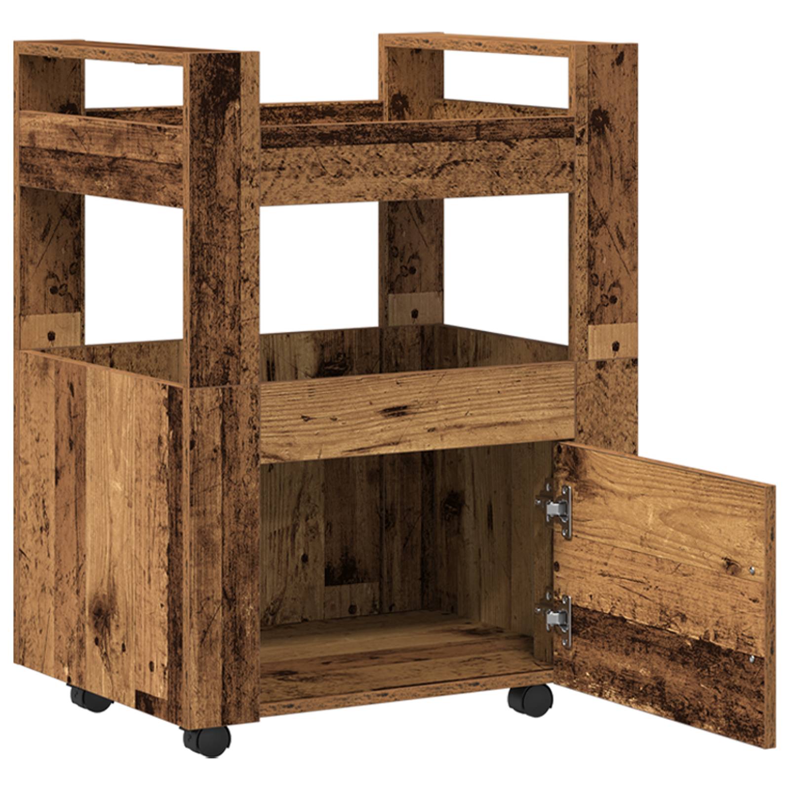vidaXL Küchenwagen Altholz 60x45x80 cm Holzwerkstoff