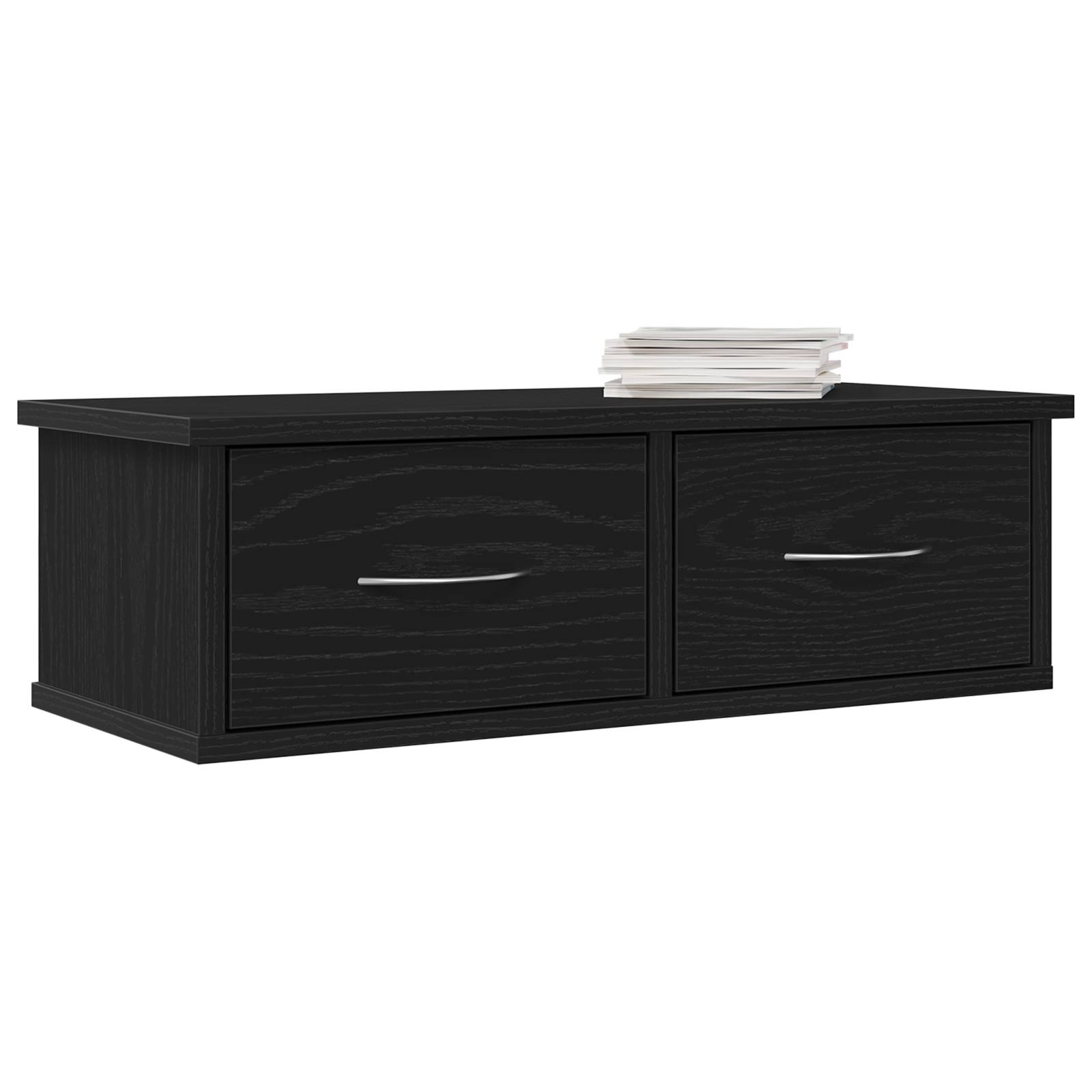 vidaXL Wandschublade Schwarz Eiche 60x26x18,5cm Holzwerkstoff