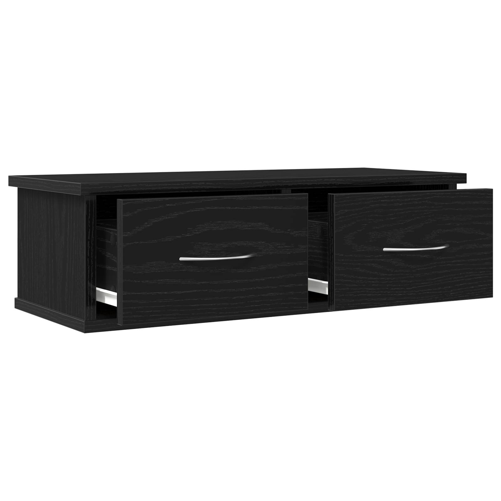 vidaXL Wandschublade Schwarz Eiche 60x26x18,5cm Holzwerkstoff