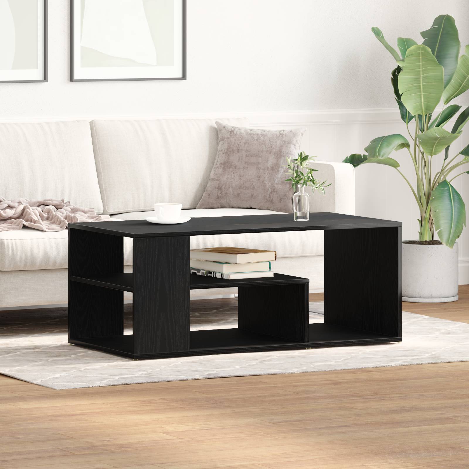 vidaXL Couchtisch Schwarz Eiche 100x50x40 cm Holzwerkstoff