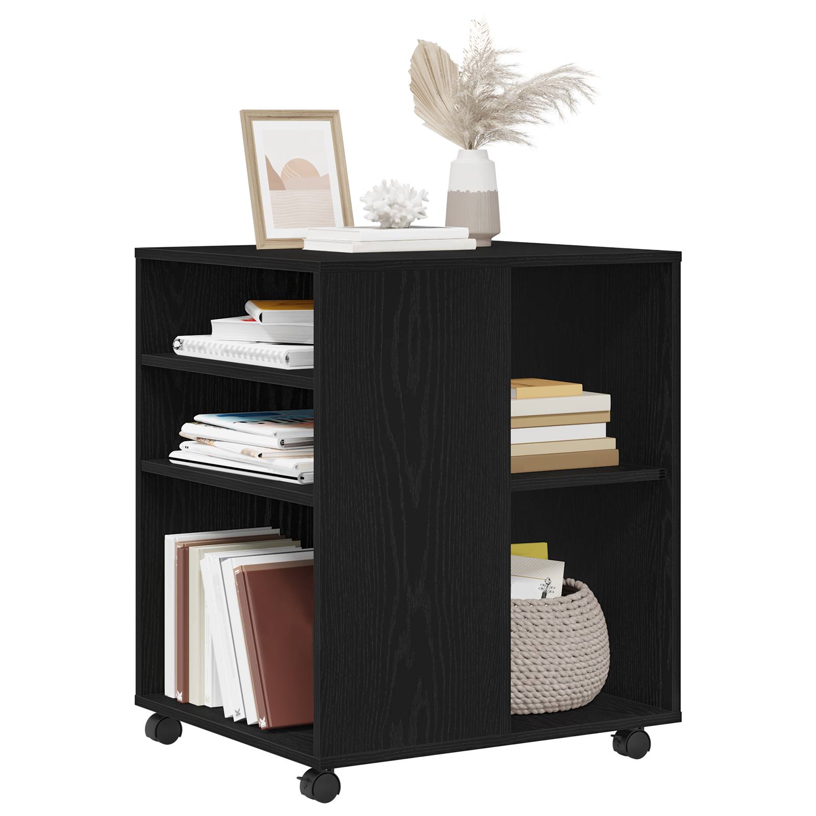 vidaXL Beistellschrank Schwarz Eiche 60x53x72,5 cm Holzwerkstoff