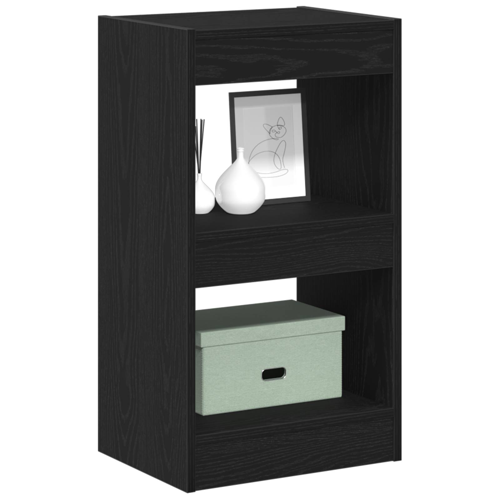 vidaXL Bücherregal/Raumteiler Schwarz Eiche 40x30x71,5 cm