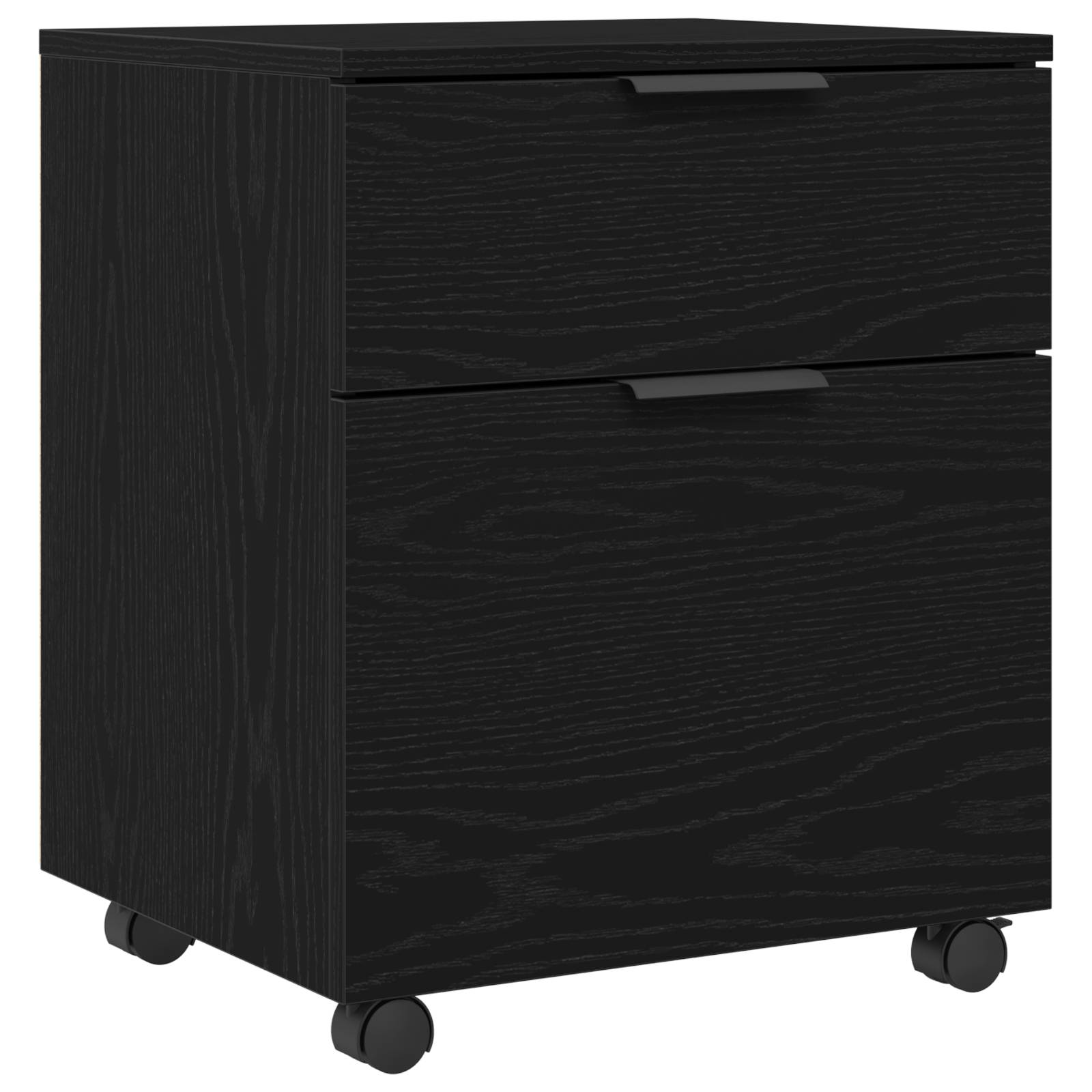 vidaXL Aktenschrank mit Rollen Schwarz Eiche 45x38x54 cm