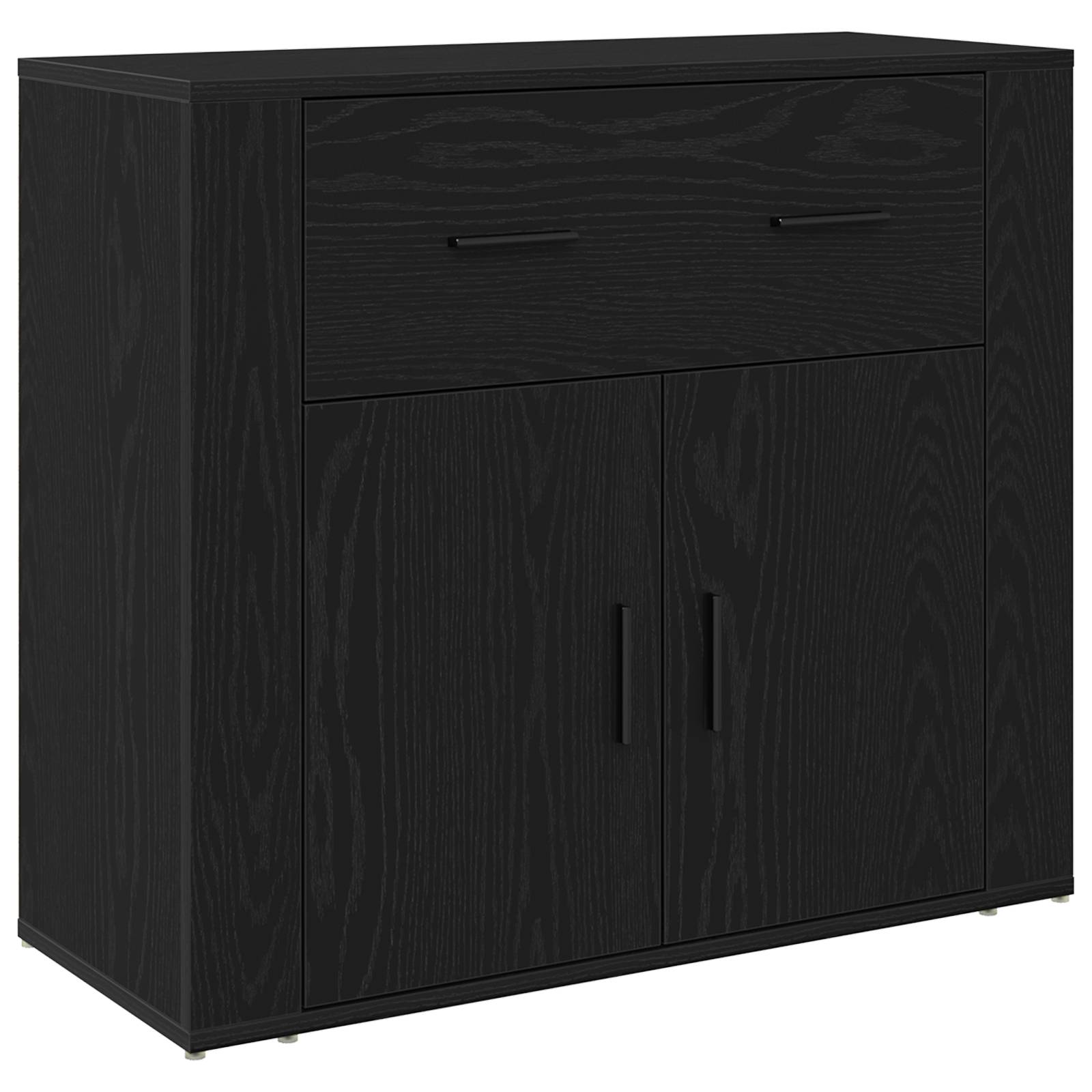 vidaXL Highboard Schwarz Eiche Holzwerkstoff