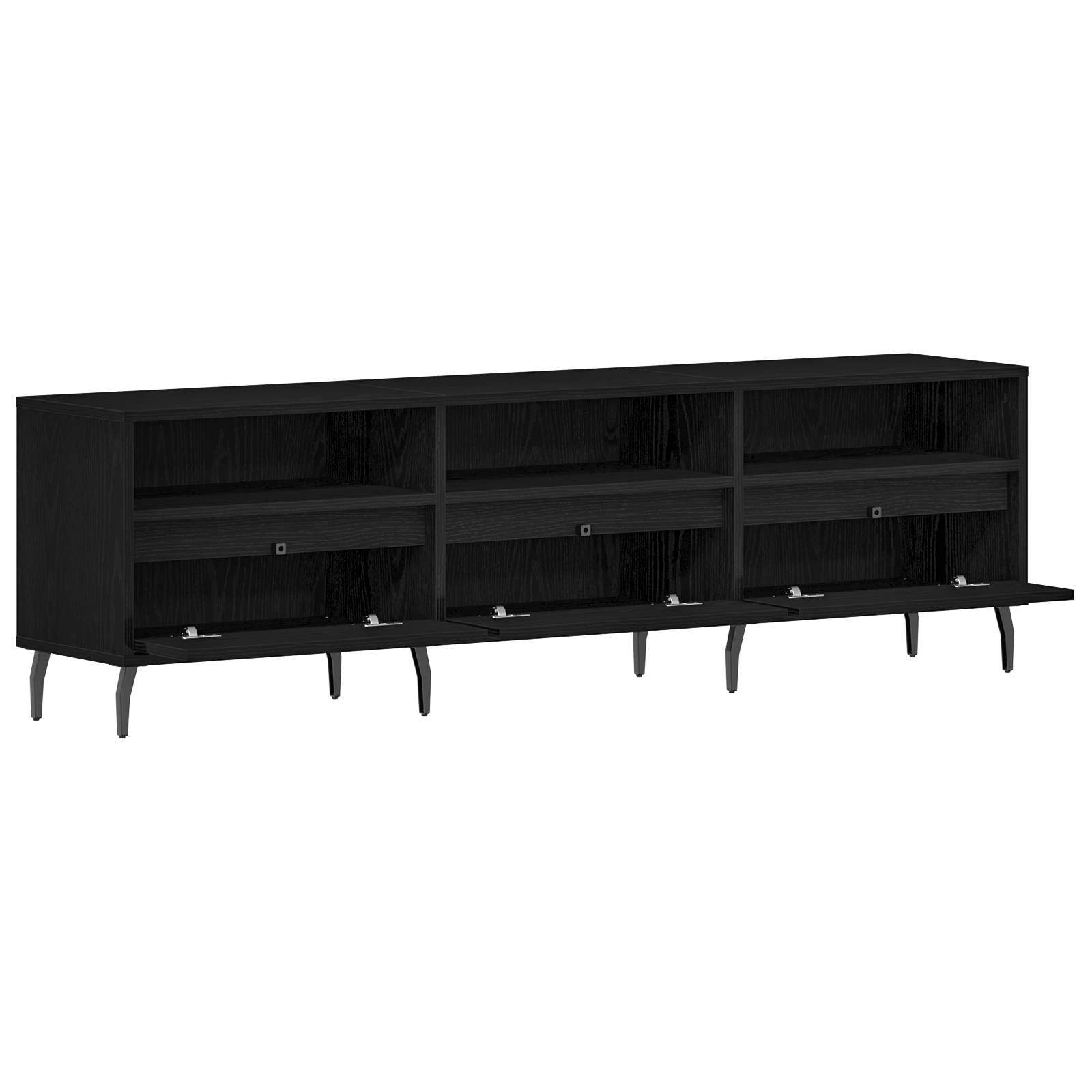vidaXL TV-Schrank Schwarz Eiche 150x30x44,5 cm Holzwerkstoff