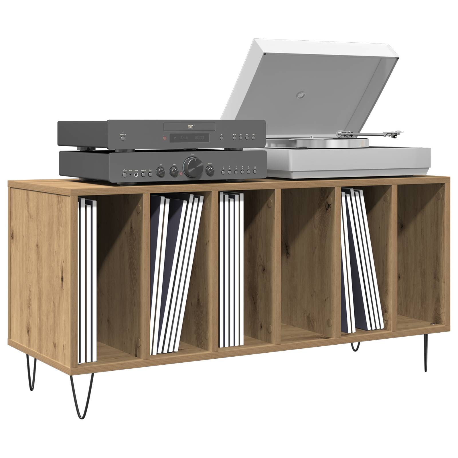 vidaXL Schallplattenschrank Altholz 100x38x48 cm Holzwerkstoff