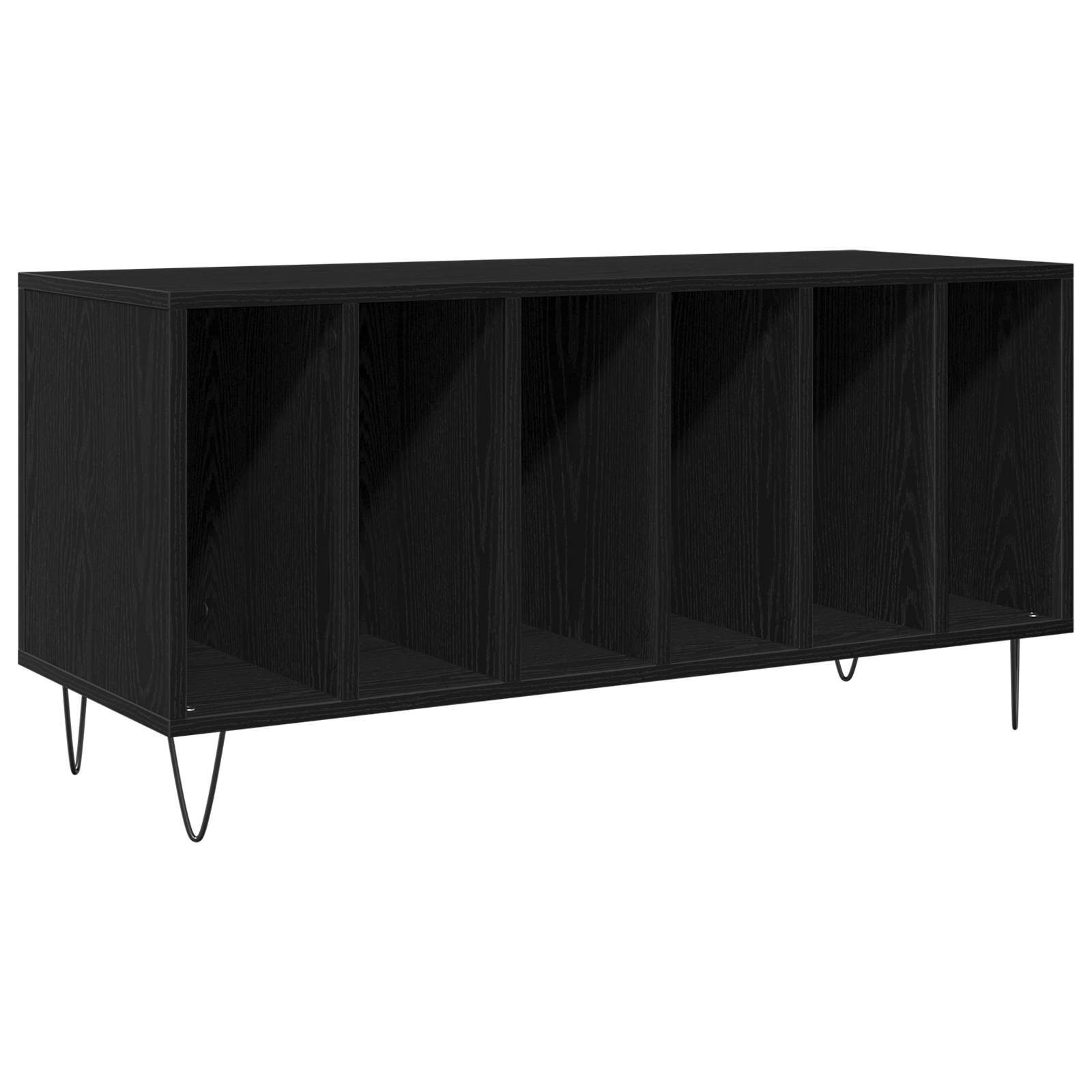 vidaXL Schallplattenschrank Schwarz Eiche 100x38x48 cm Holzwerkstoff