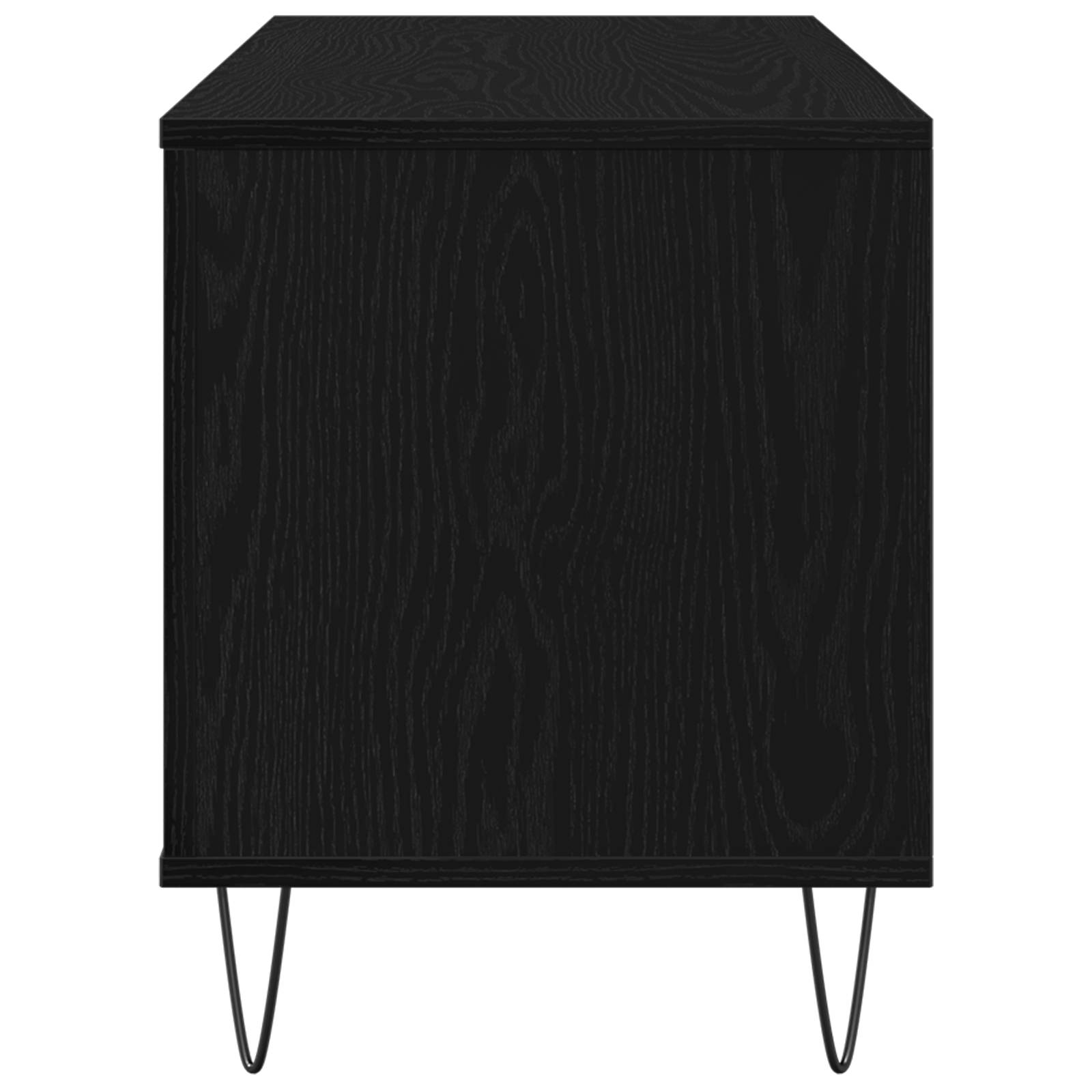 vidaXL Schallplattenschrank Schwarz Eiche 100x38x48 cm Holzwerkstoff