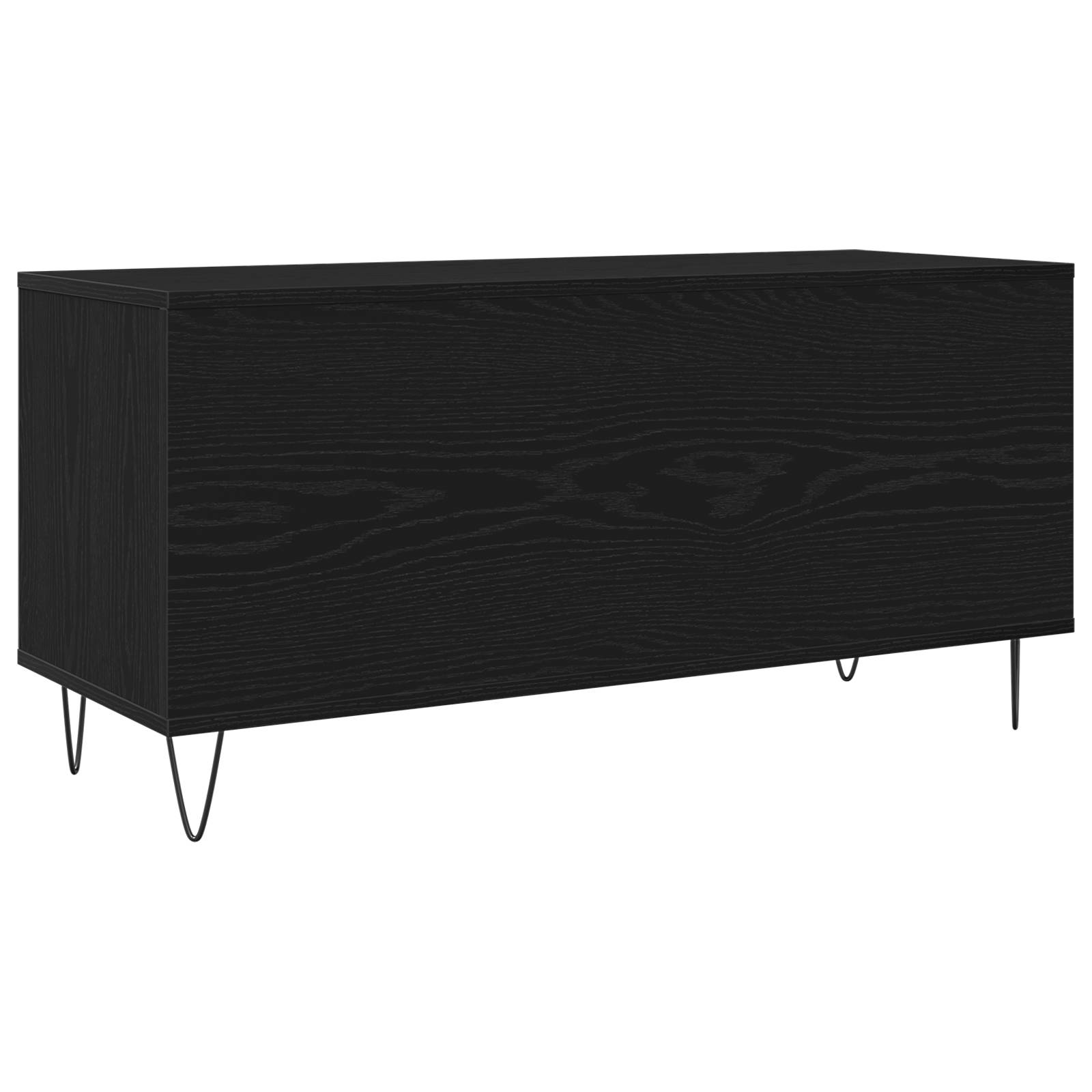 vidaXL Schallplattenschrank Schwarz Eiche 100x38x48 cm Holzwerkstoff