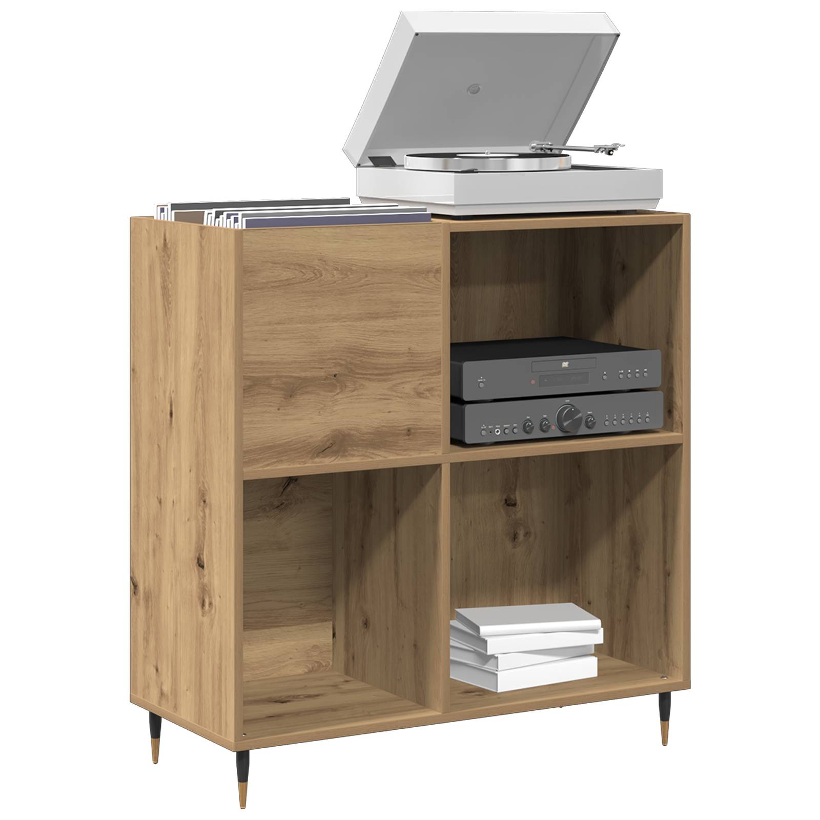 vidaXL Schallplattenschrank Altholz 84,5x38x89 cm Holzwerkstoff
