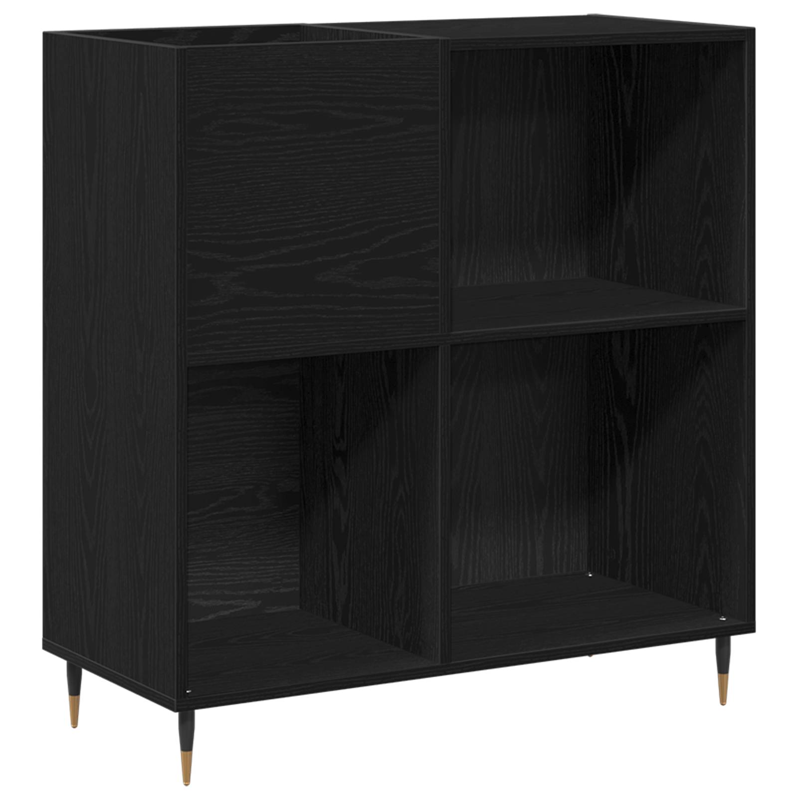 vidaXL Schallplattenschrank Schwarz Eiche 84,5x38x89 cm Holzwerkstoff