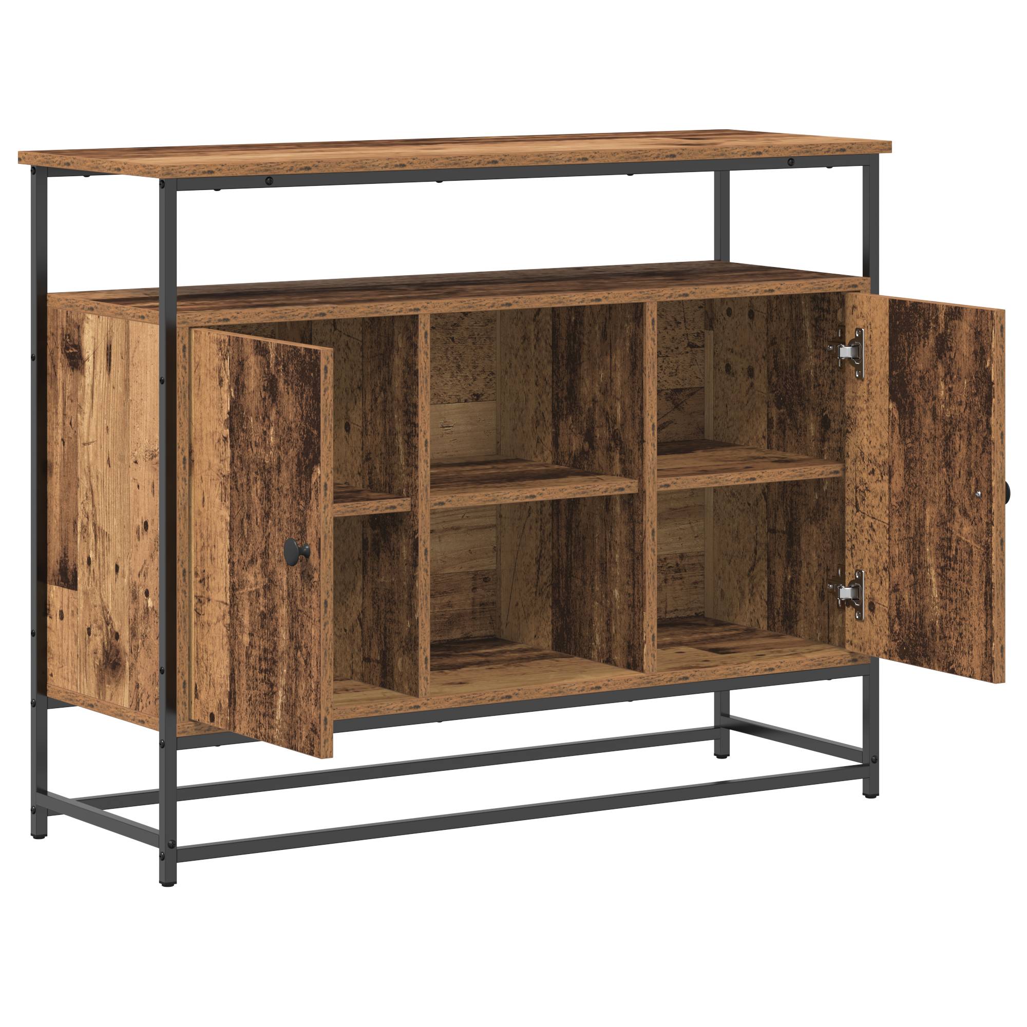 vidaXL Sideboard Altholz 100x35x80 cm Holzwerkstoff und Stahl