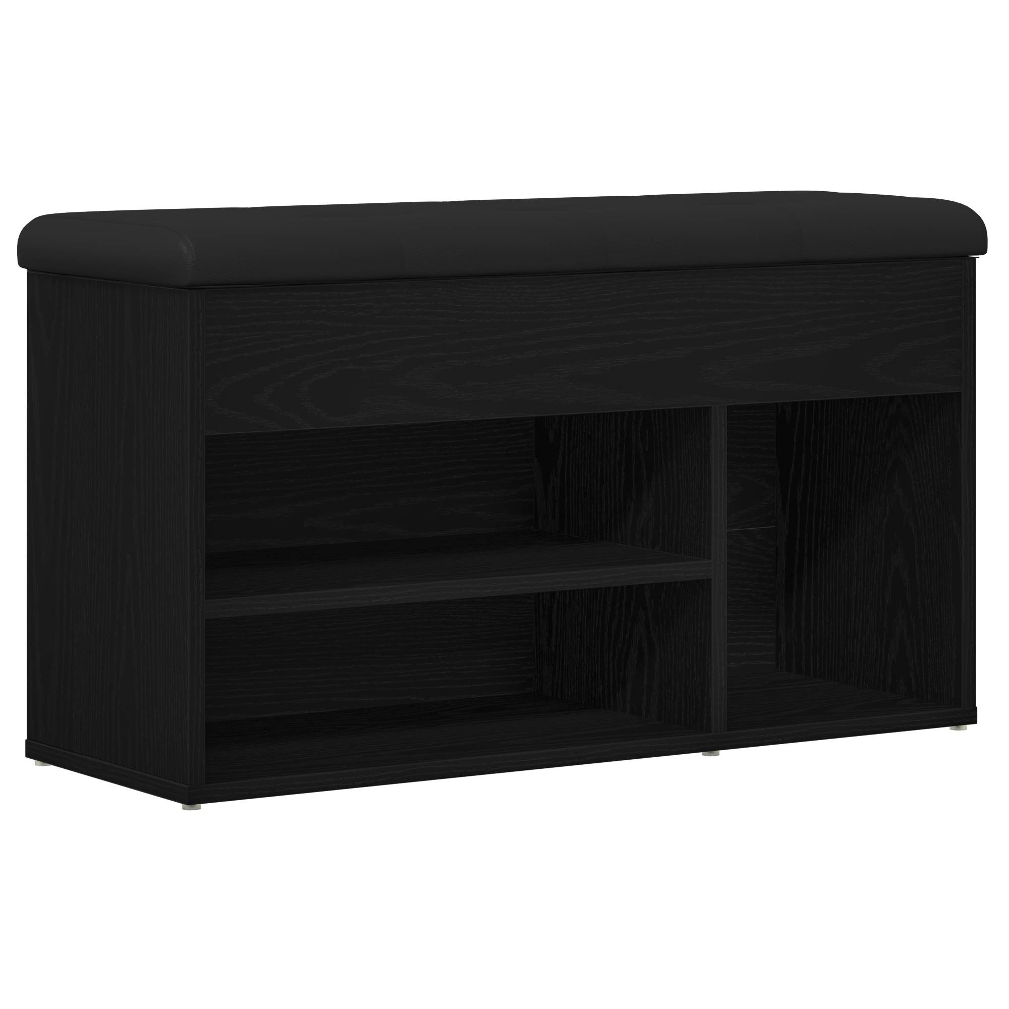 vidaXL Bank mit Stauraum Schwarz Eiche 80x30x45 cm Holzwerkstoff