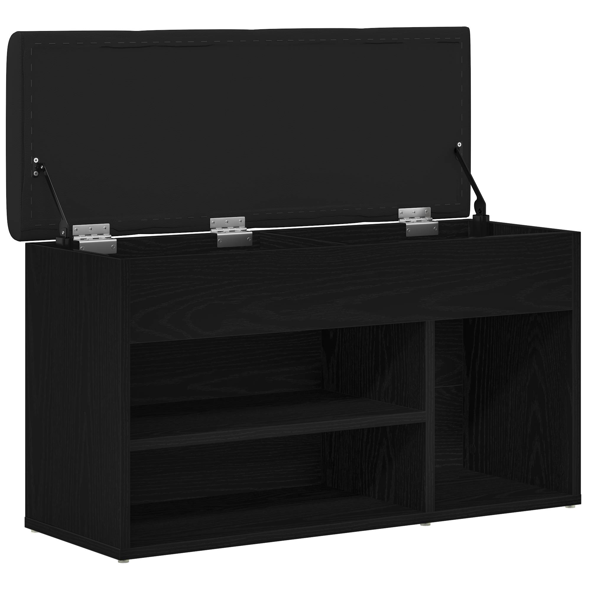vidaXL Bank mit Stauraum Schwarz Eiche 80x30x45 cm Holzwerkstoff
