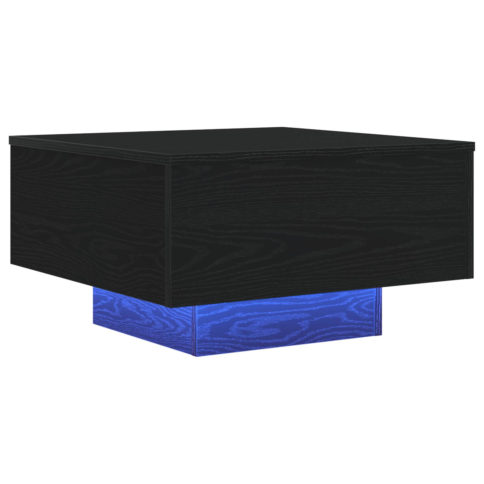 vidaXL Couchtisch mit LED-Leuchten Schwarz Eiche 55x55x31 cm