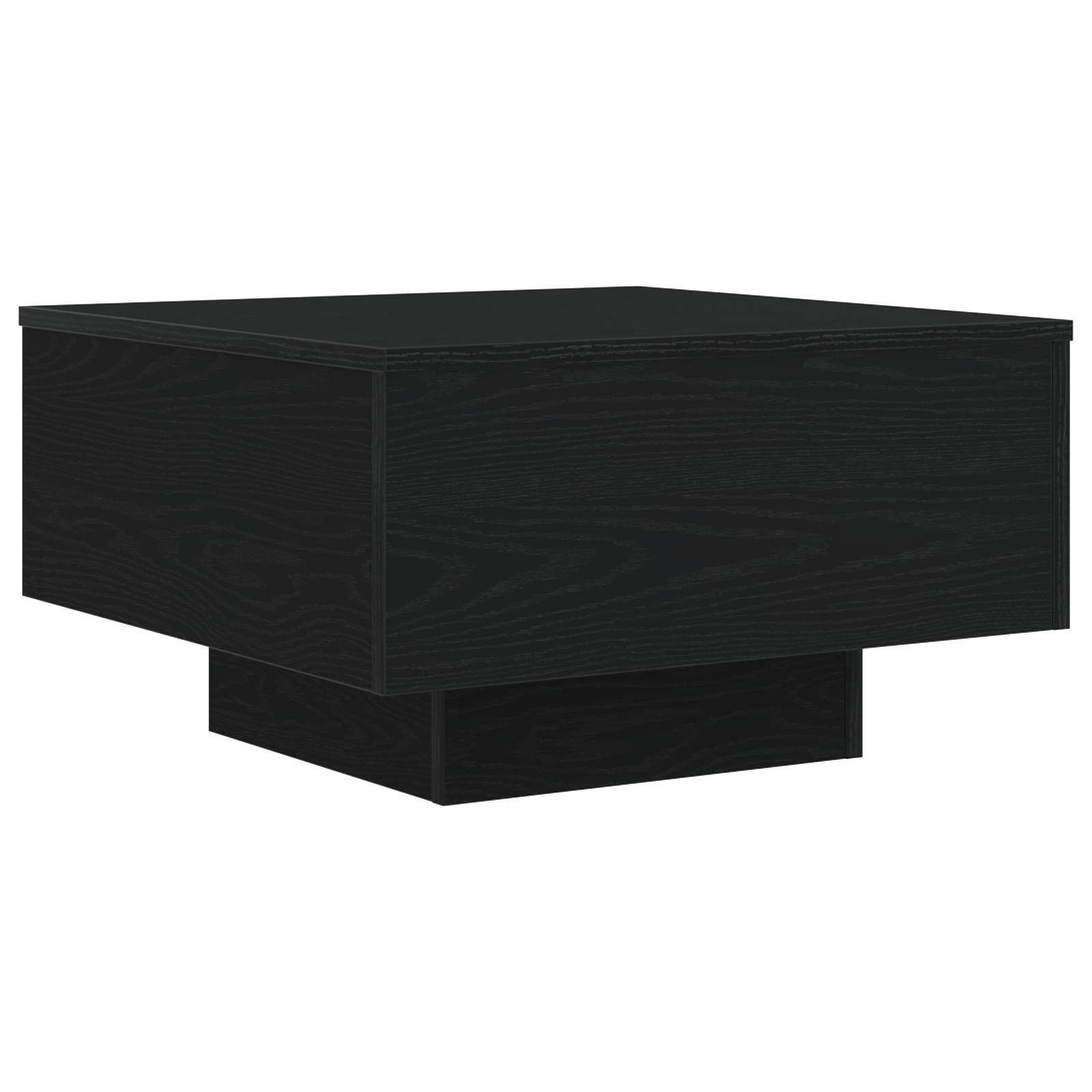 vidaXL Couchtisch mit LED-Leuchten Schwarz Eiche 55x55x31 cm