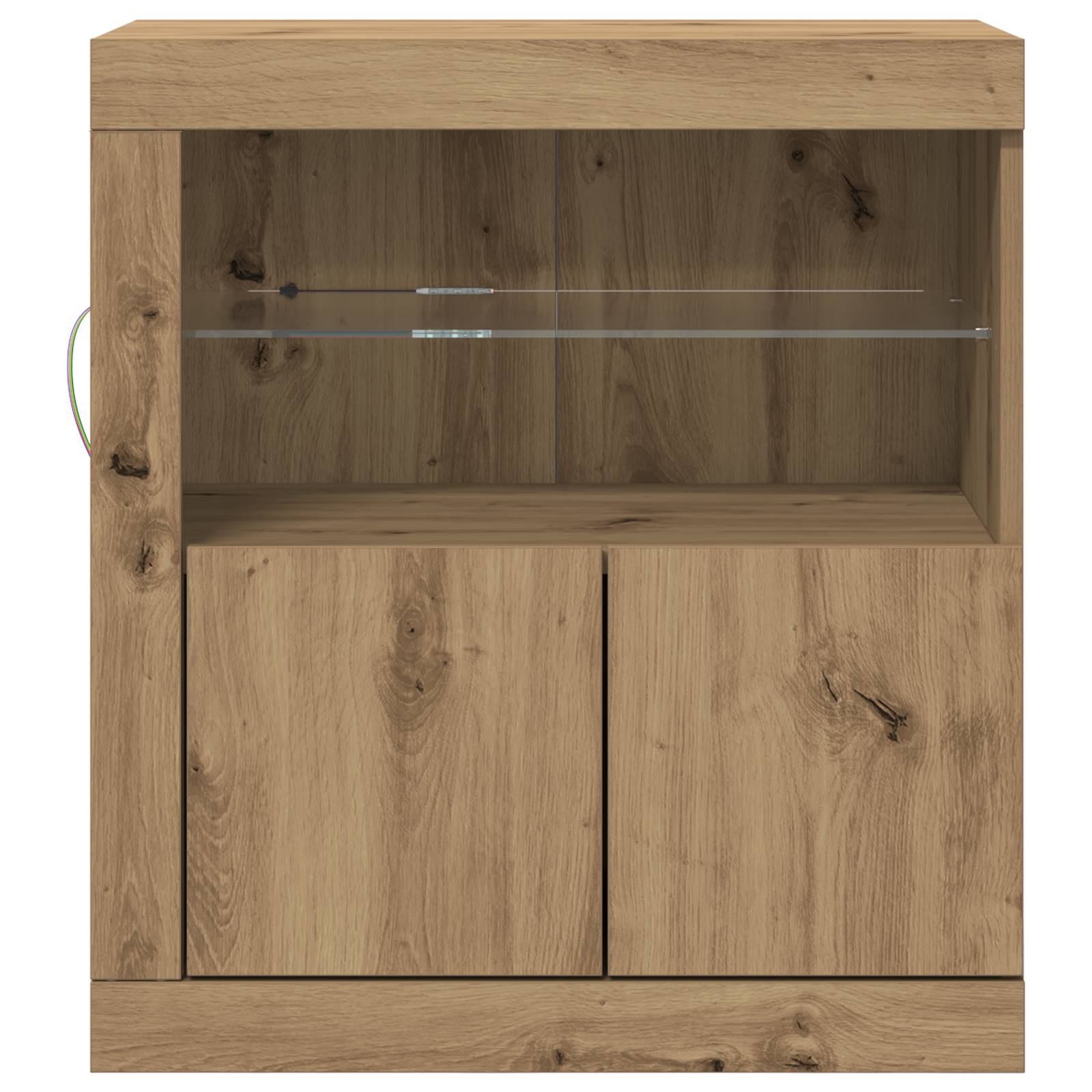 vidaXL Sideboard mit LED-Leuchten Artisan Eiche 60,5x37x67 cm