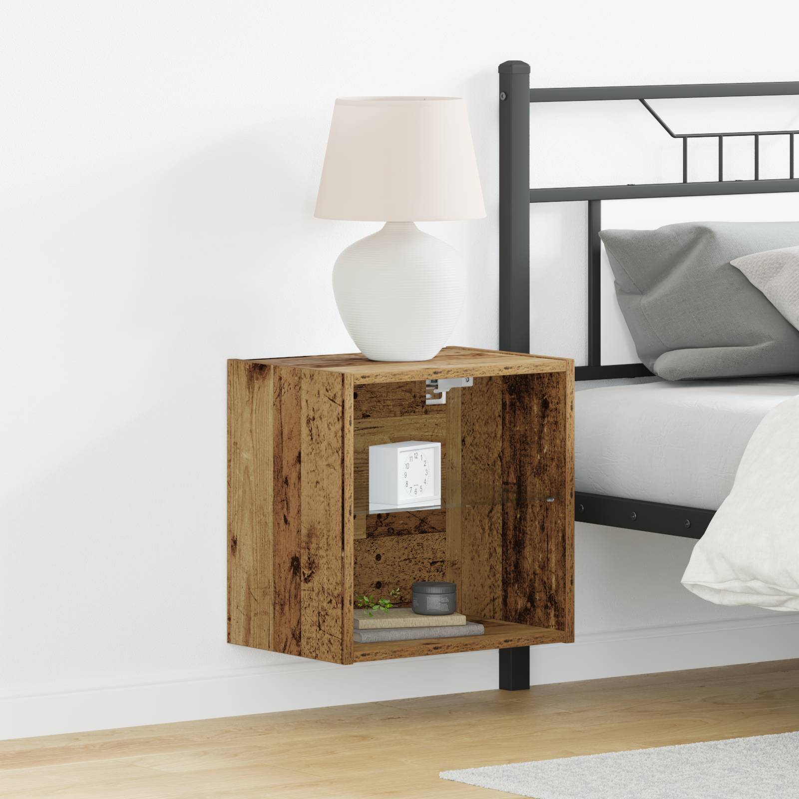 vidaXL Schweberegal Altholz 40x28,5x40 cm Holzwerkstoff