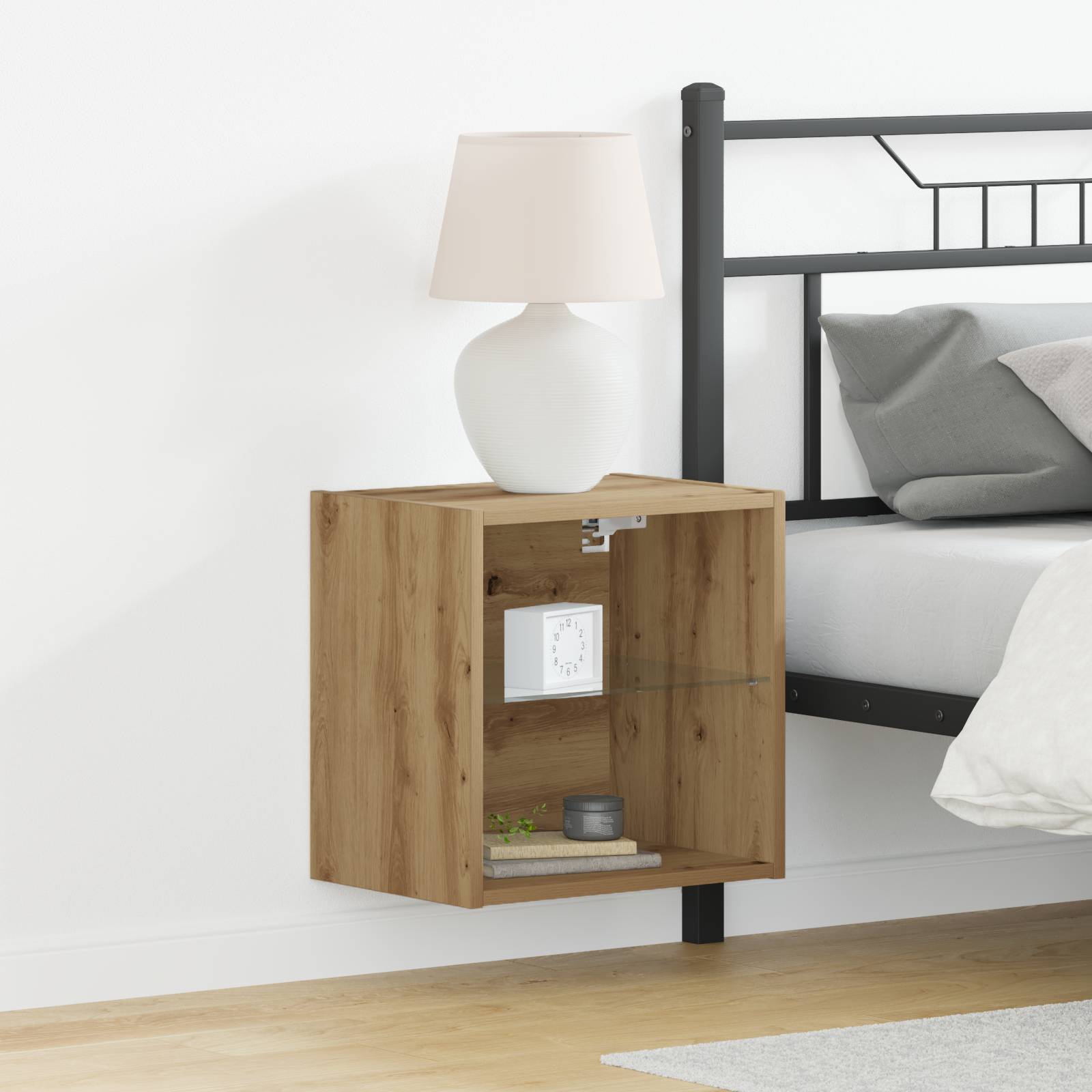 vidaXL Schweberegal 2 Stk. Artisan Eiche 40x28,5x40 cm Holzwerkstoff