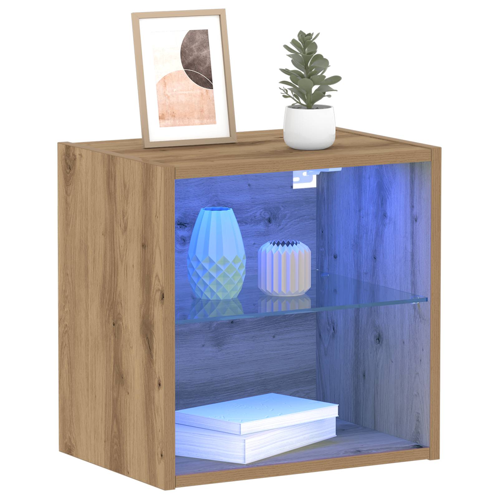 vidaXL Schweberegal Artisan Eiche 40x28,5x40 cm Holzwerkstoff