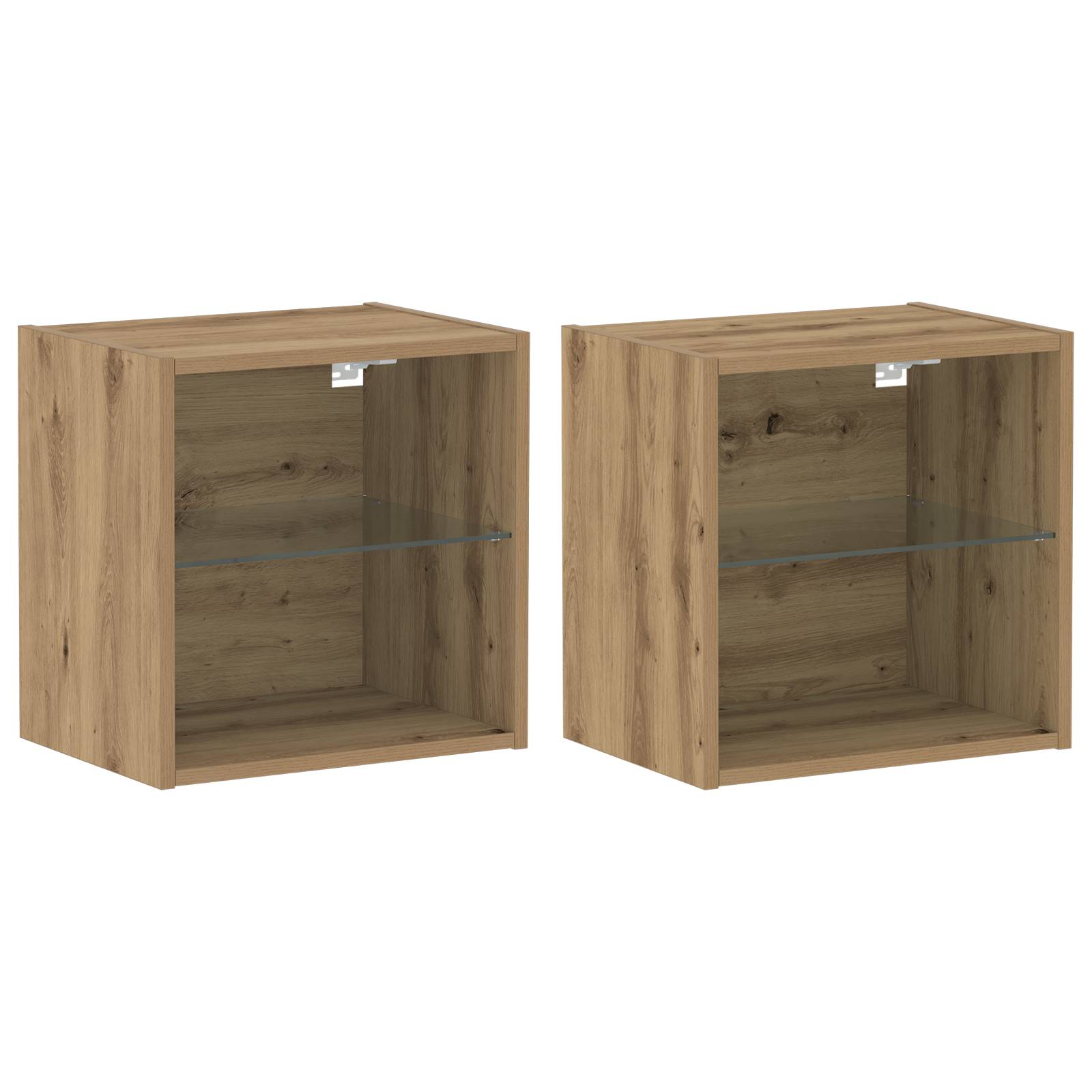vidaXL Schweberegal 2 Stk. Artisan Eiche 40x28,5x40 cm Holzwerkstoff