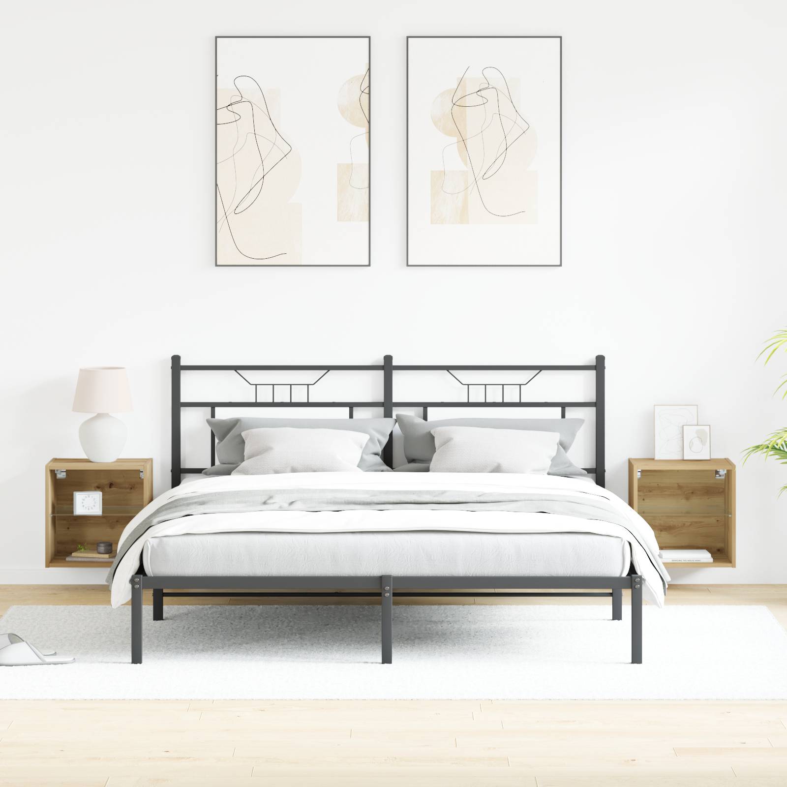 vidaXL Schweberegal 2 Stk. Artisan Eiche 40x28,5x40 cm Holzwerkstoff