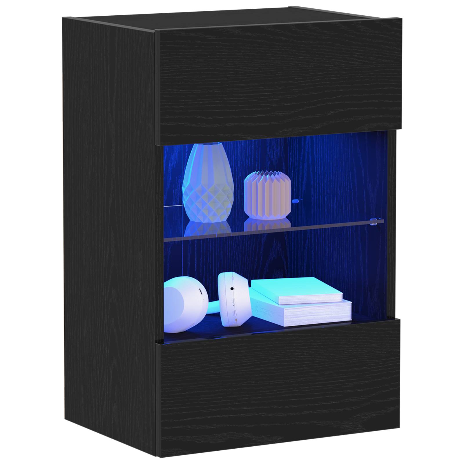 vidaXL LED TV-Schrank Schwarz Eiche 40x30x60,5cm Holzwerkstoff