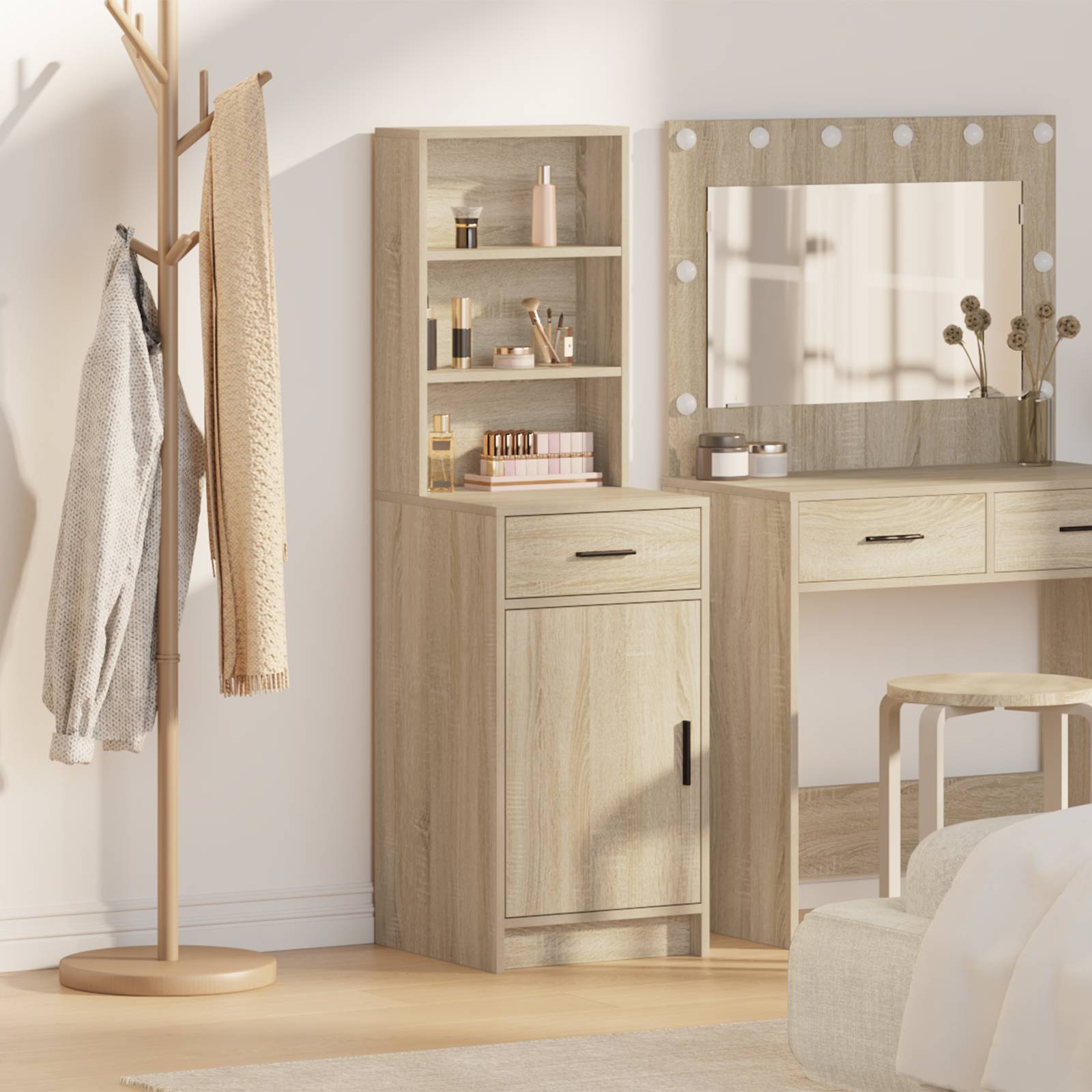 vidaXL Highboard Sonoma Eiche 40x41x135 cm Holzwerkstoff